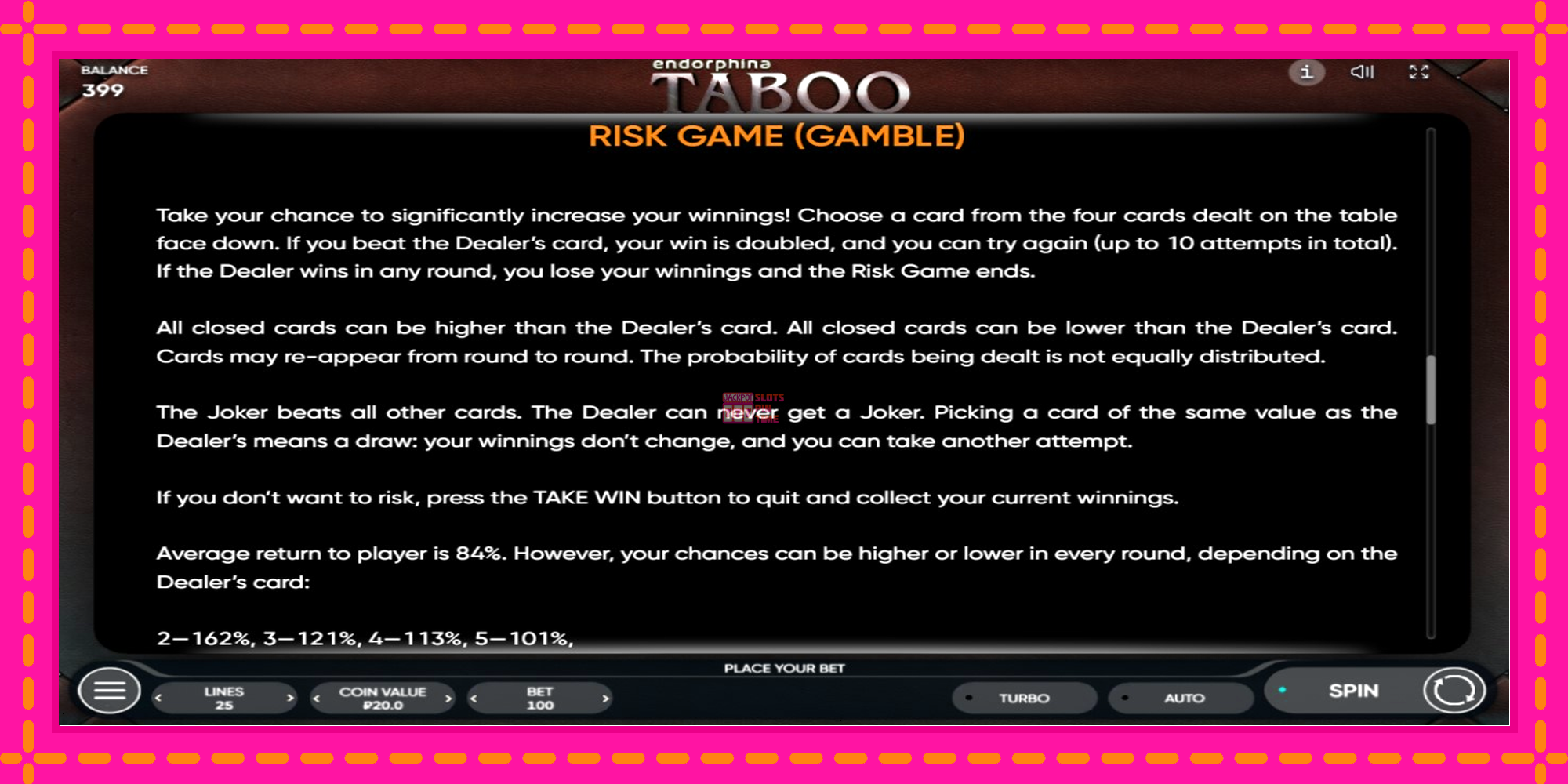 Slot machine Taboo gratuitamente, immagine 7