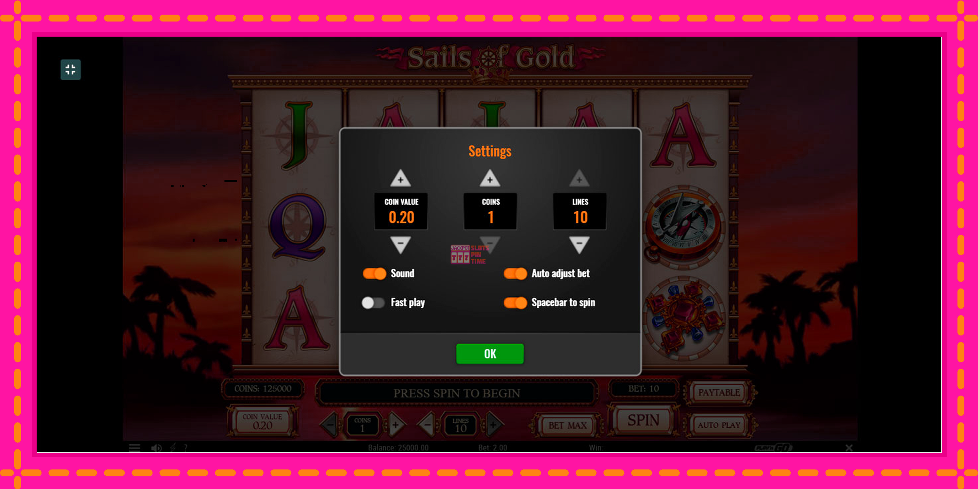 Slot machine Sails of Gold gratuitamente, immagine 2