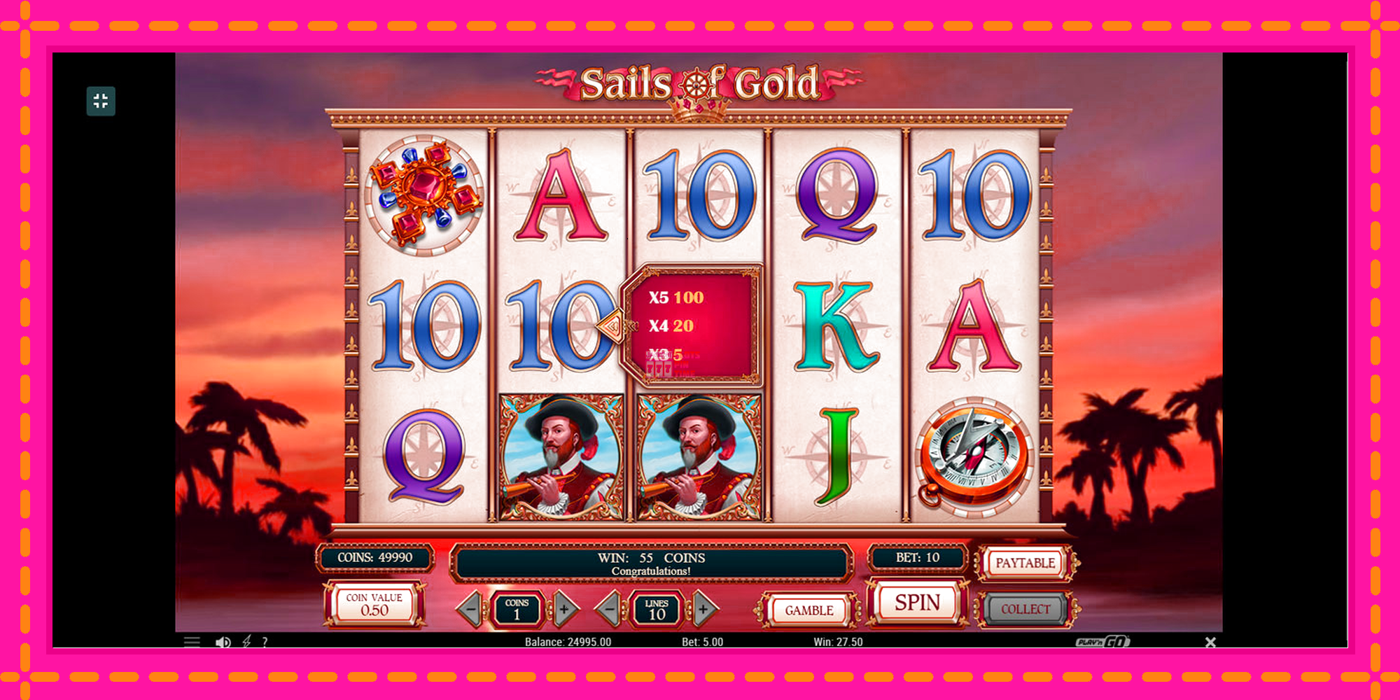 Slot machine Sails of Gold gratuitamente, immagine 4