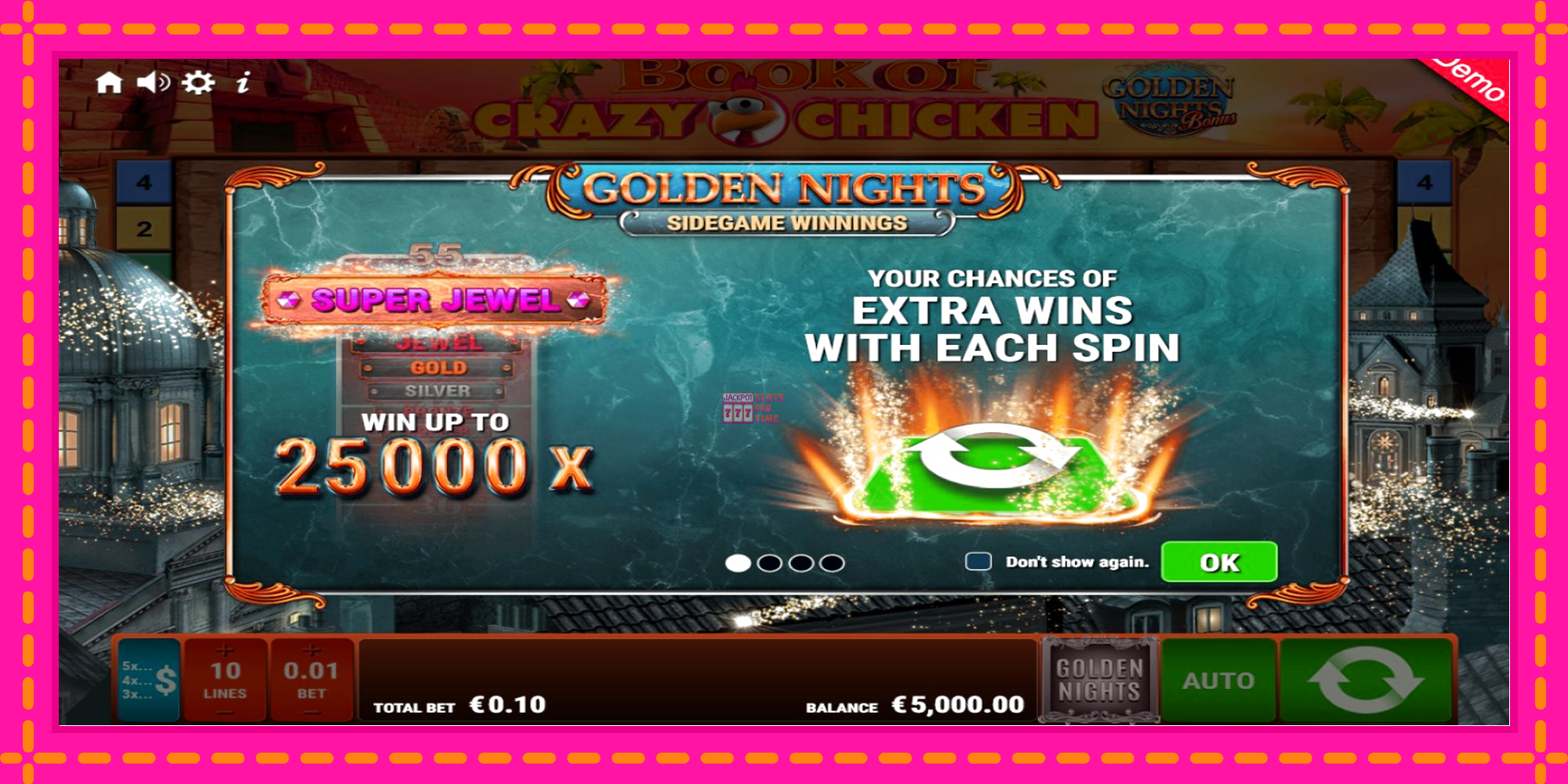 Slot machine Book of Crazy Chicken Golden Nights gratuitamente, immagine 1