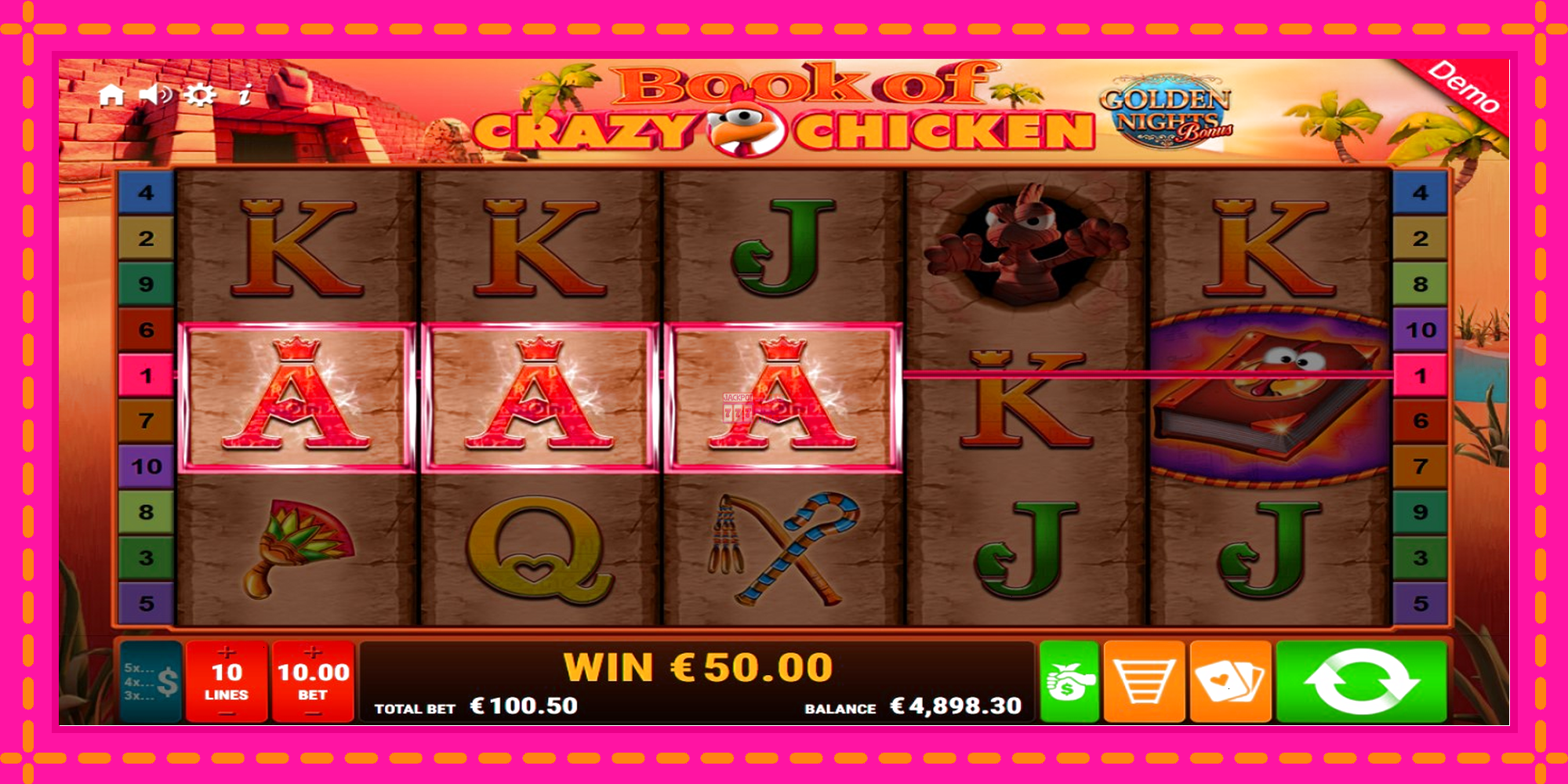 Slot machine Book of Crazy Chicken Golden Nights gratuitamente, immagine 3