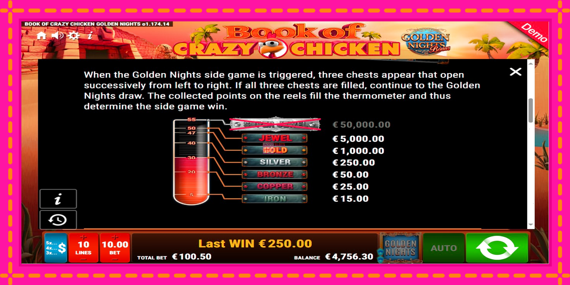 Slot machine Book of Crazy Chicken Golden Nights gratuitamente, immagine 7