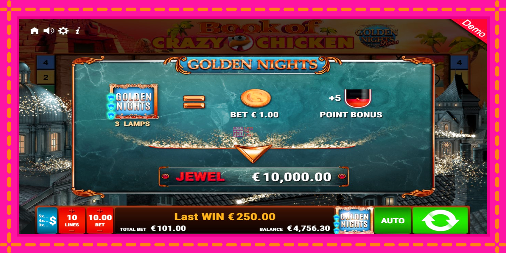 Slot machine Book of Crazy Chicken Golden Nights gratuitamente, immagine 9