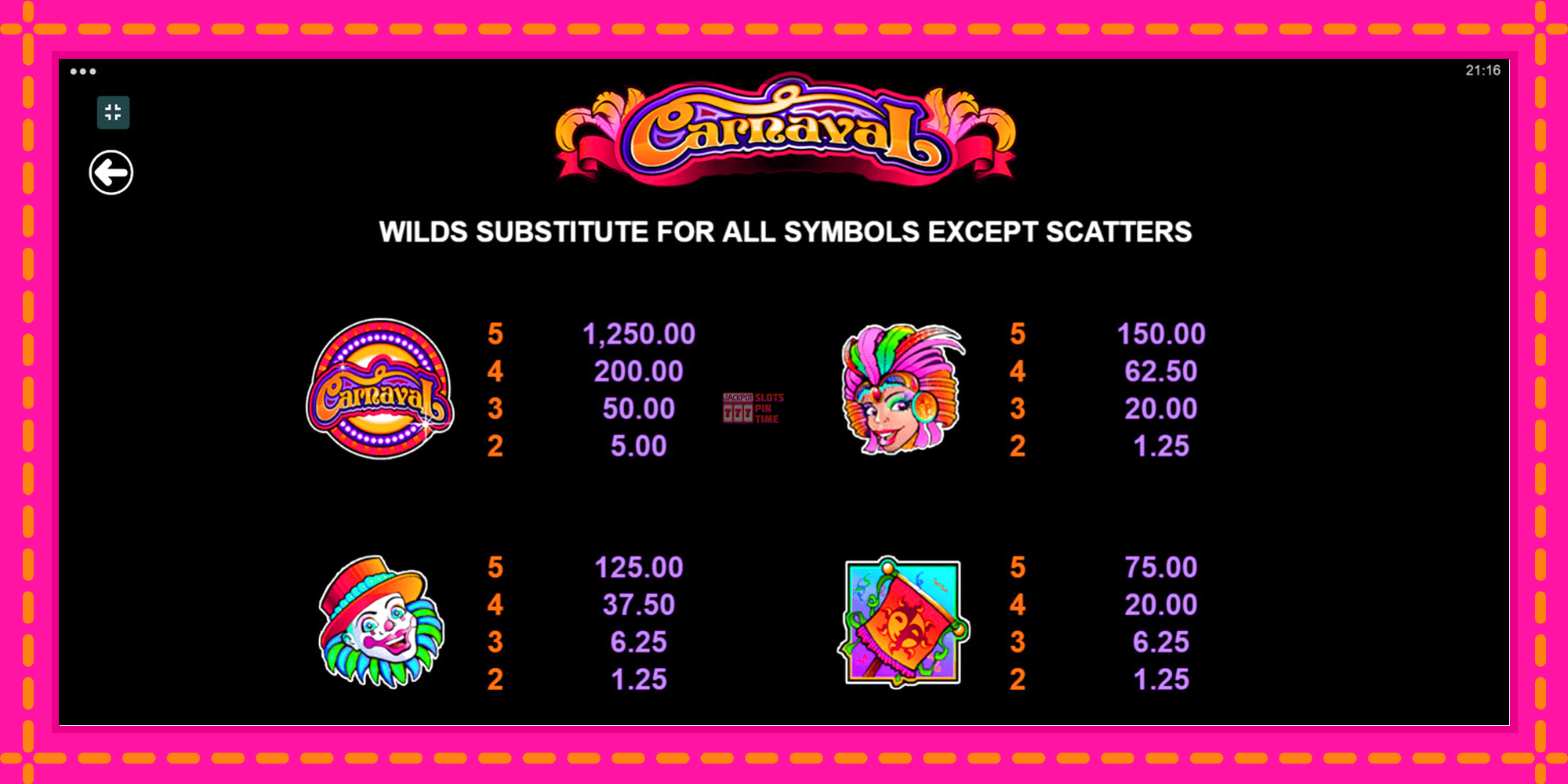 Slot machine Carnaval gratuitamente, immagine 8