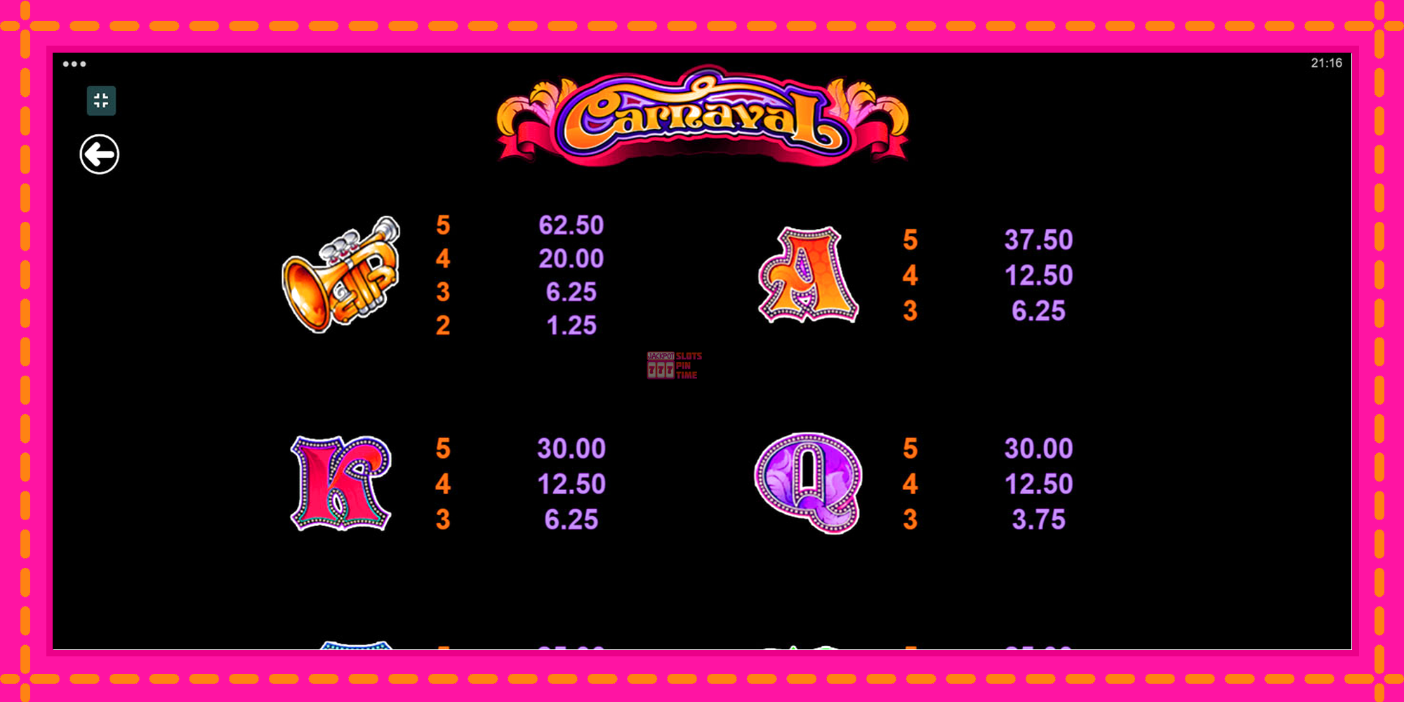 Slot machine Carnaval gratuitamente, immagine 9