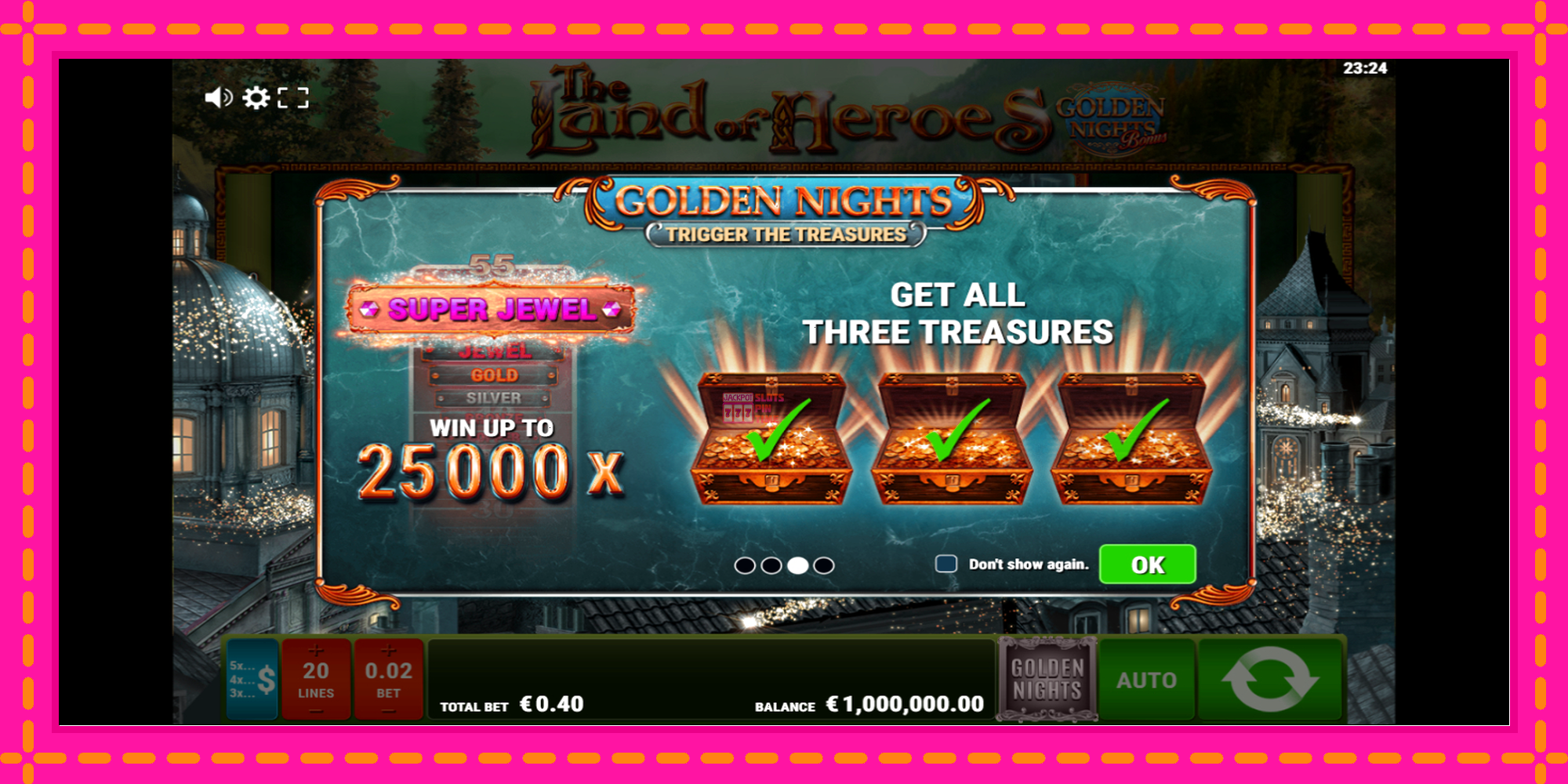 Slot machine The Land of Heroes Golden Nights gratuitamente, immagine 1