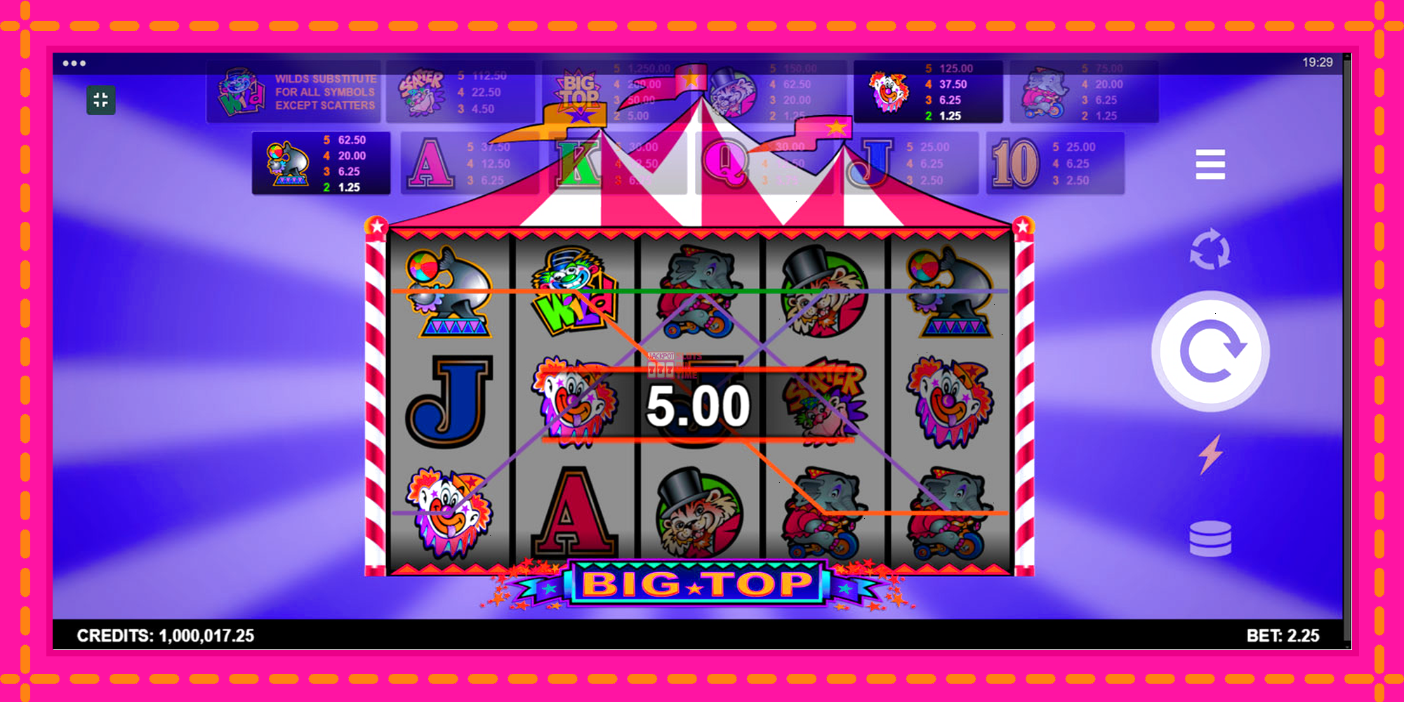 Slot machine Big Top gratuitamente, immagine 6