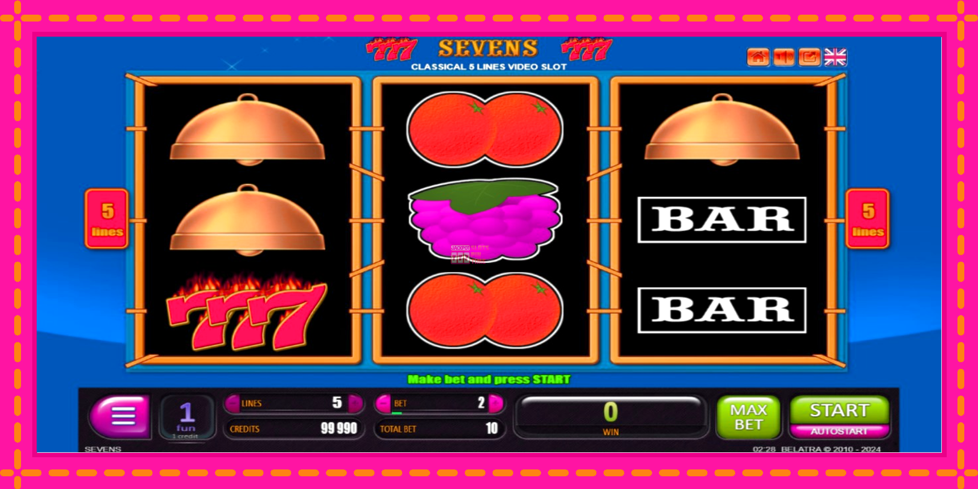 Slot machine Sevens gratuitamente, immagine 1