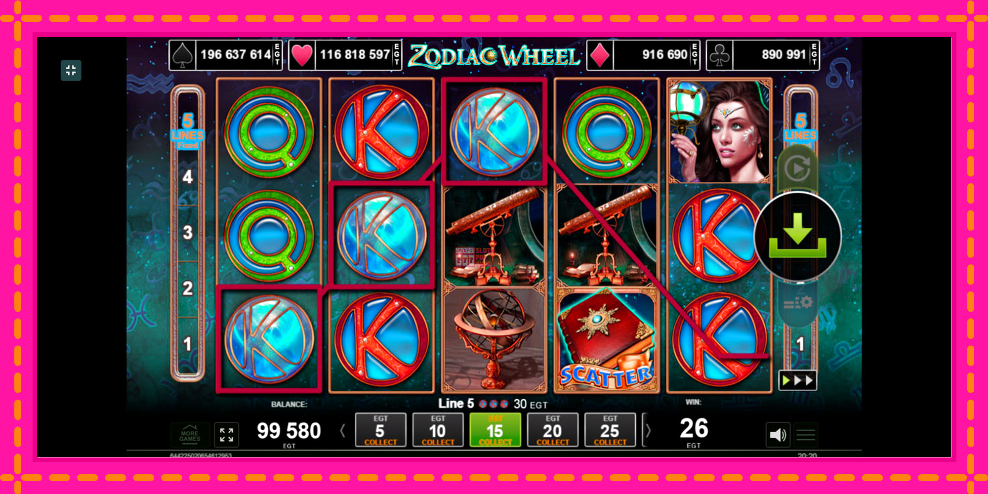 Slot machine Zodiac Wheel gratuitamente, immagine 5