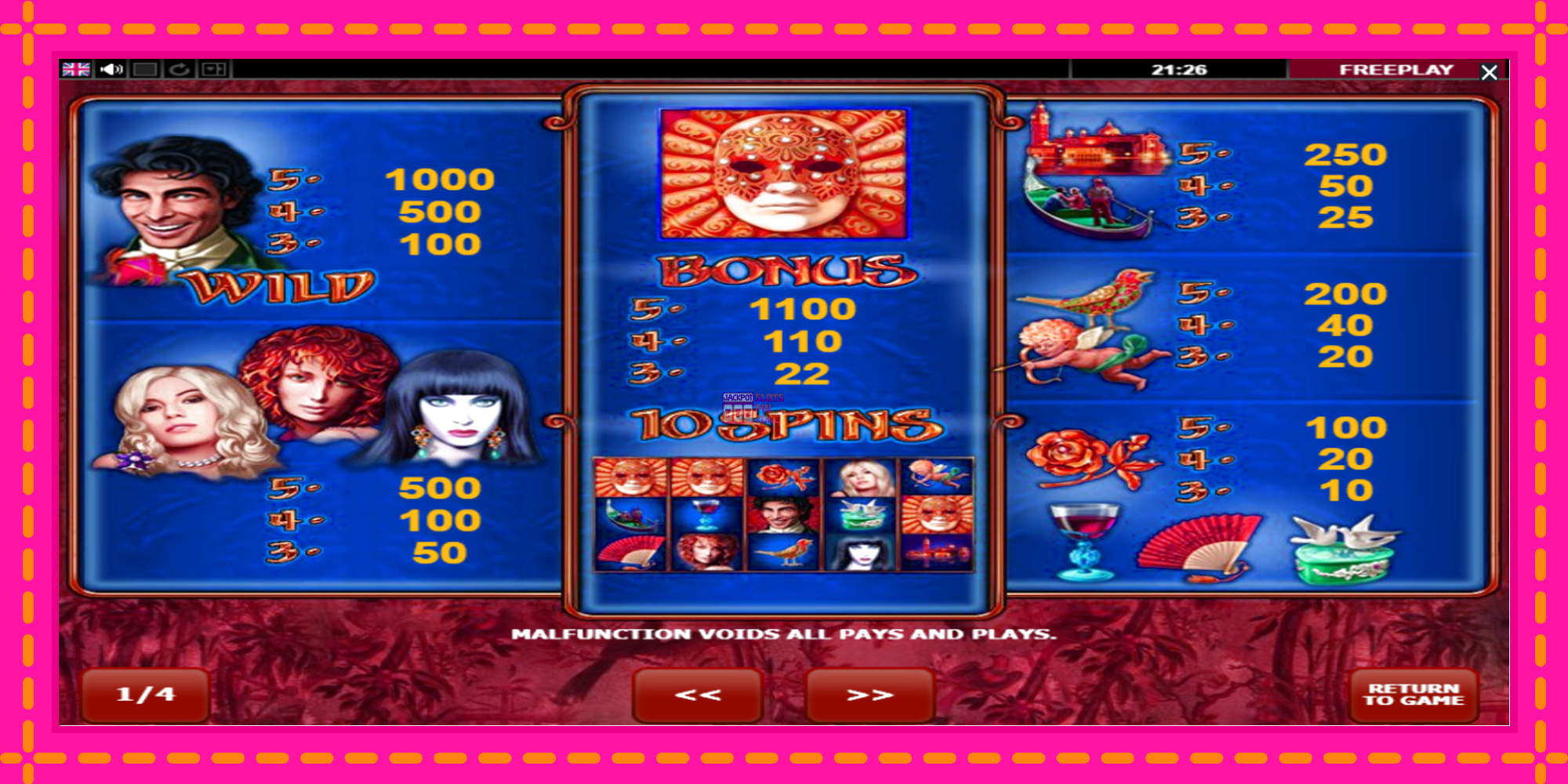 Slot machine Casanova gratuitamente, immagine 7