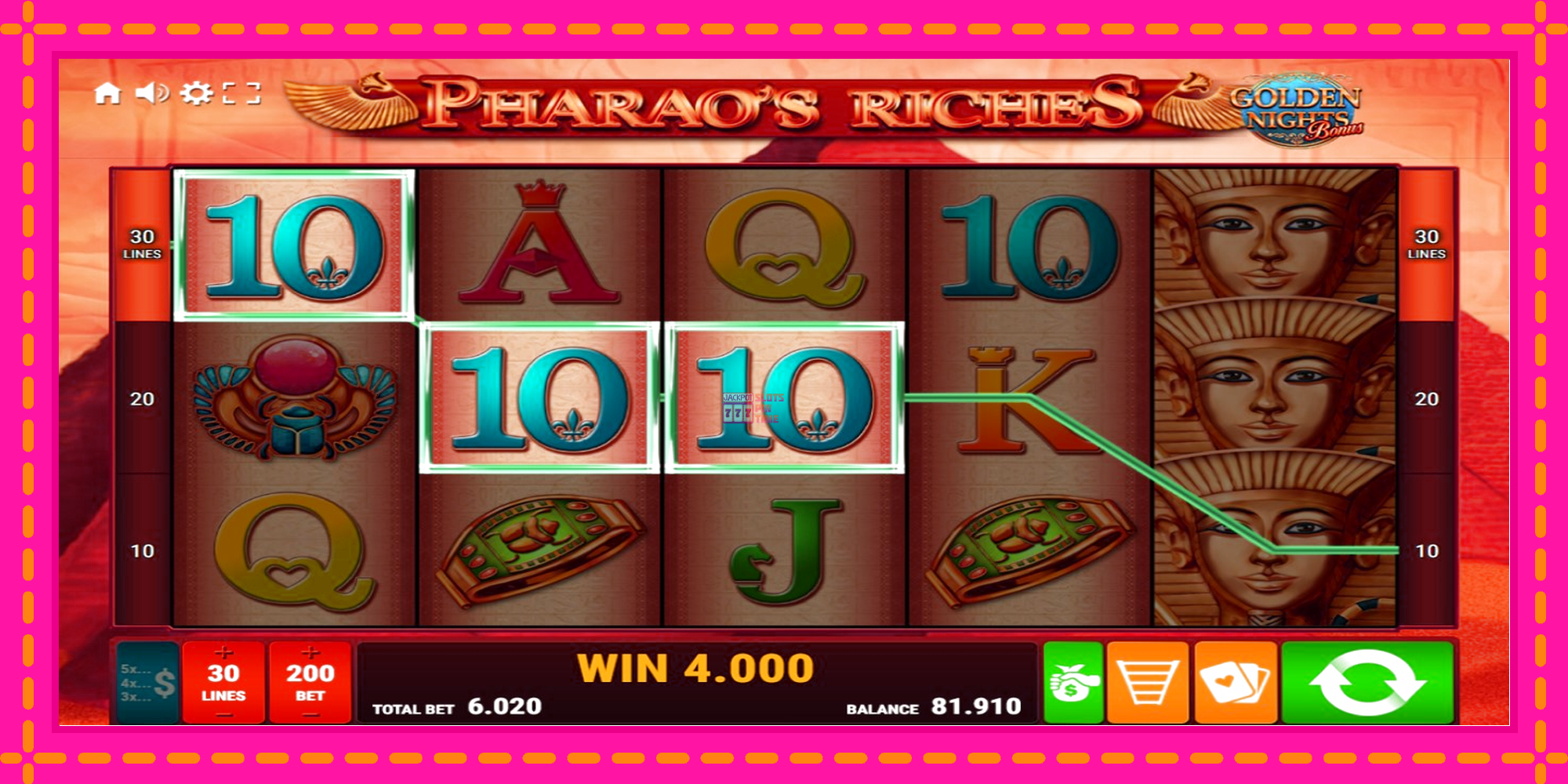 Slot machine Pharaos Riches Golden Nights gratuitamente, immagine 3