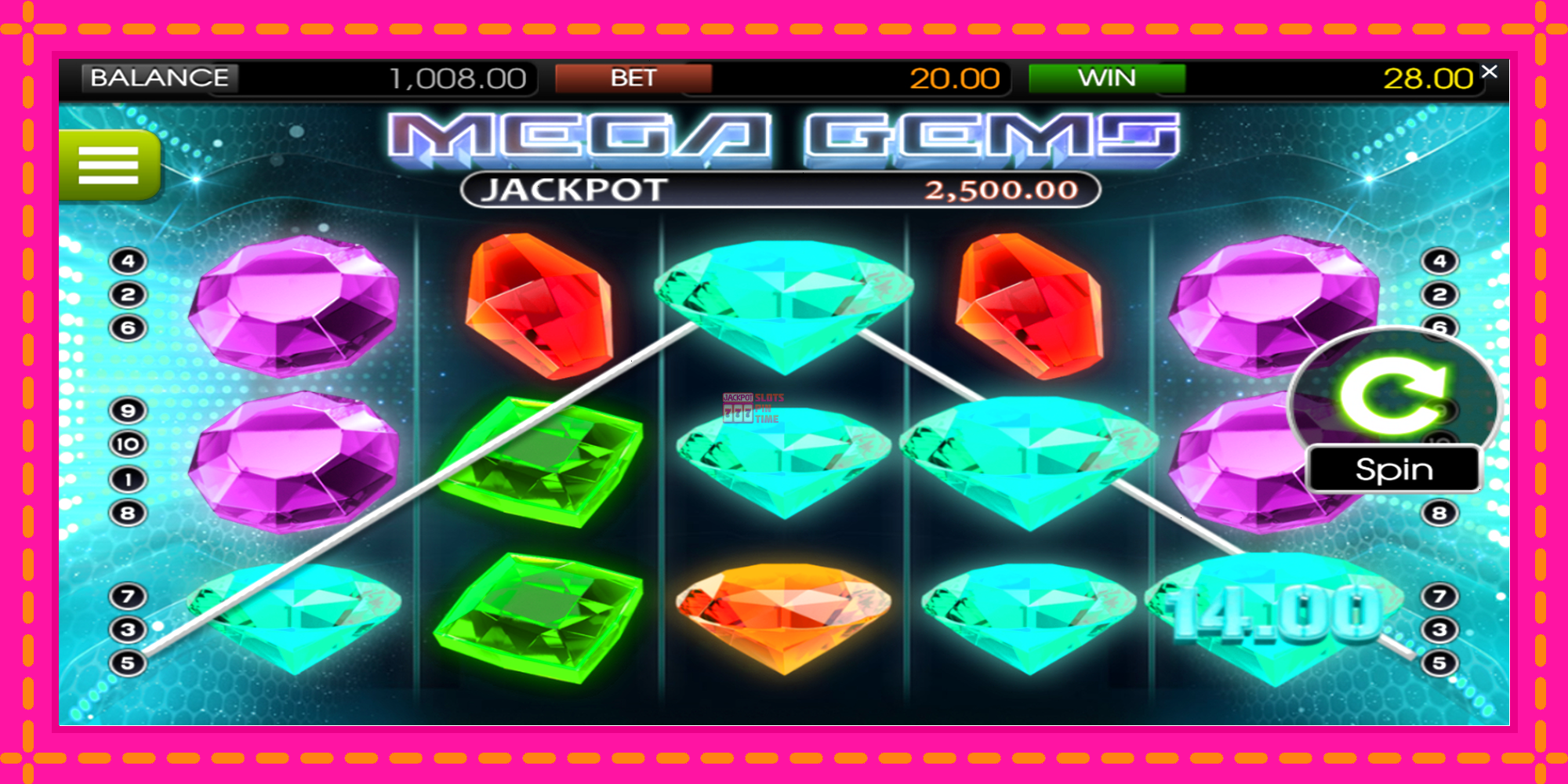 Slot machine Mega Gems gratuitamente, immagine 2