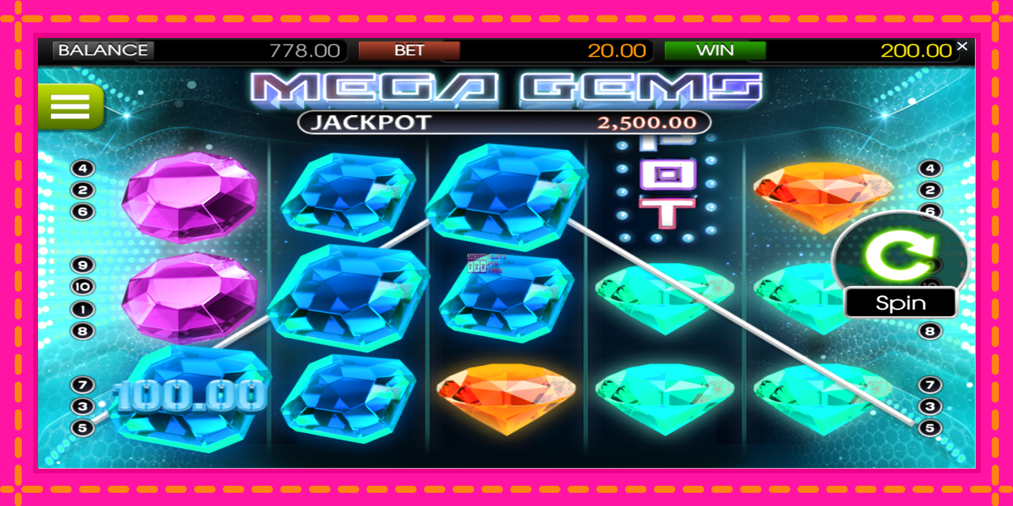 Slot machine Mega Gems gratuitamente, immagine 4