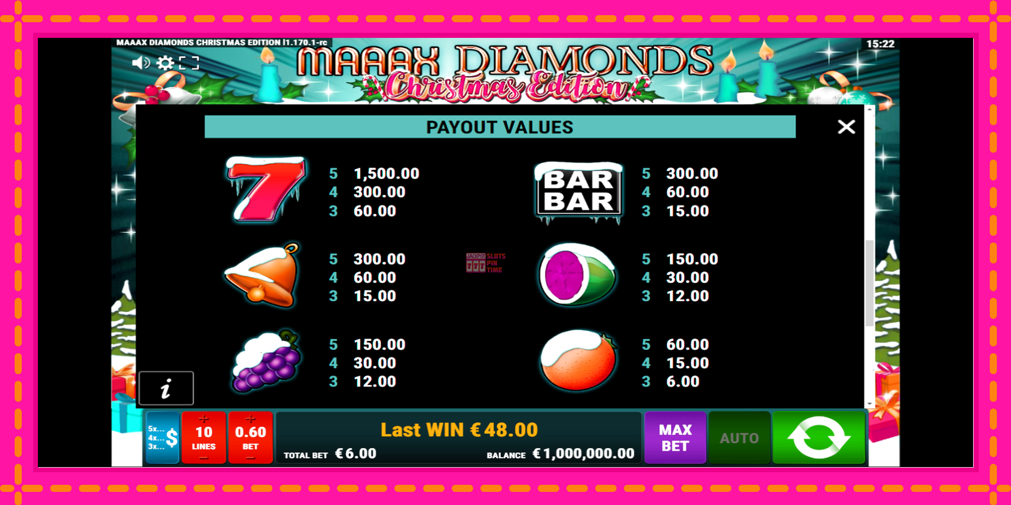 Slot machine Maaax Diamonds Christmas Edition gratuitamente, immagine 6