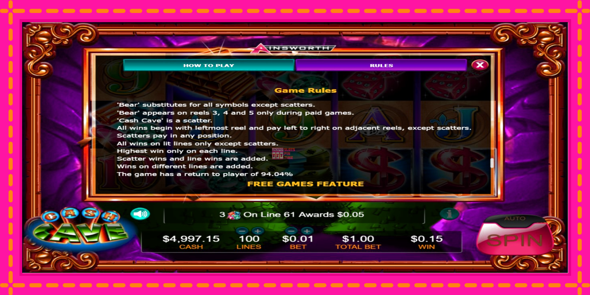 Slot machine Cash Cave gratuitamente, immagine 4