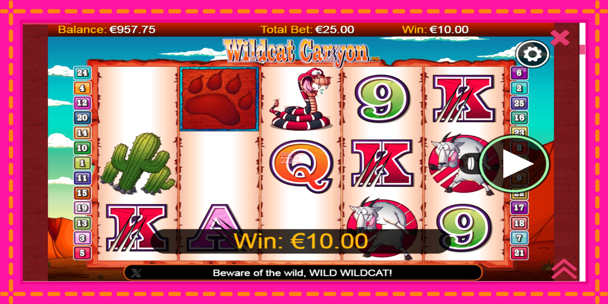 Slot machine Wildcat Canyon gratuitamente, immagine 2