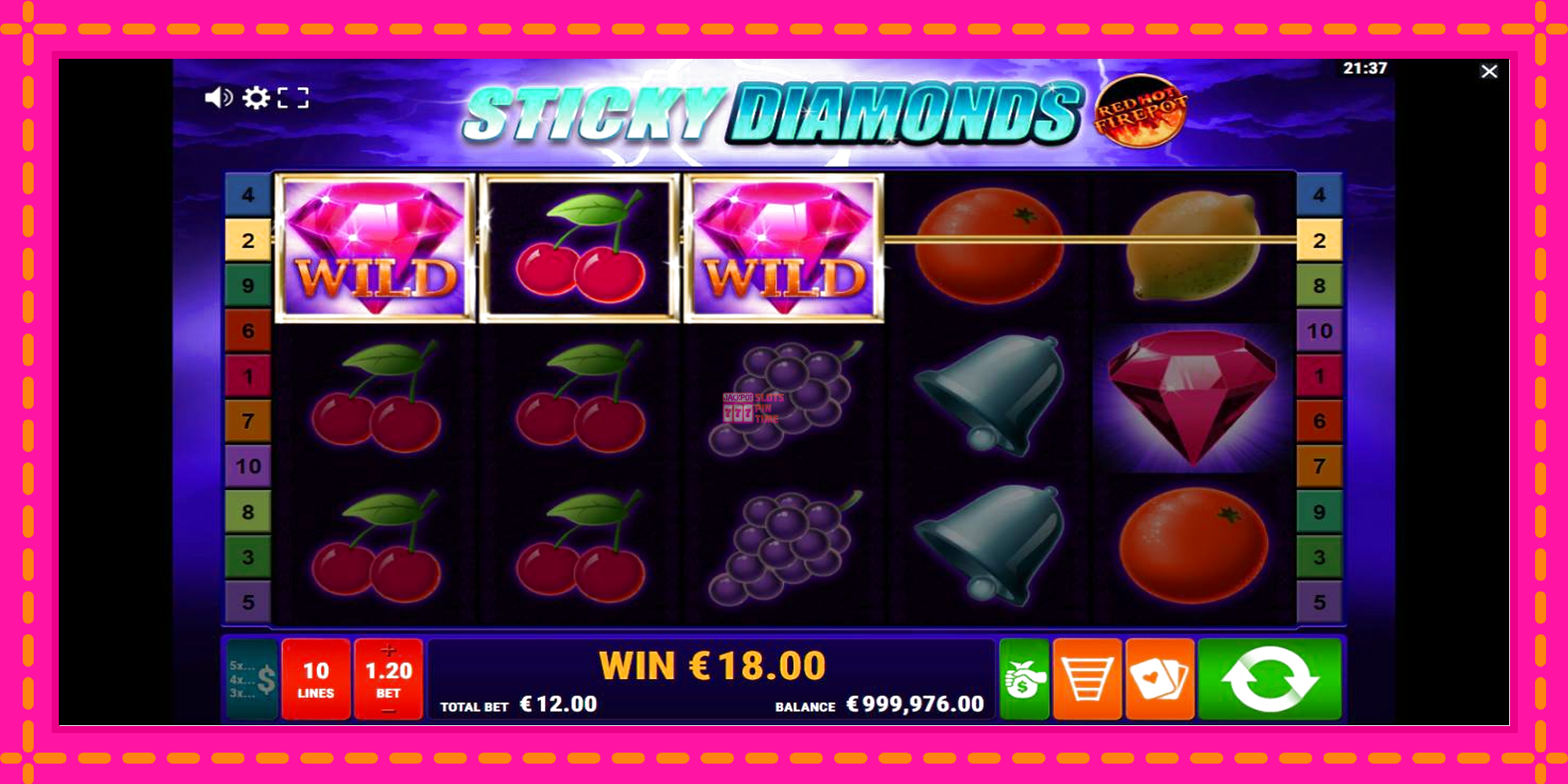 Slot machine Sticky Diamonds Red Hot Firepot gratuitamente, immagine 2