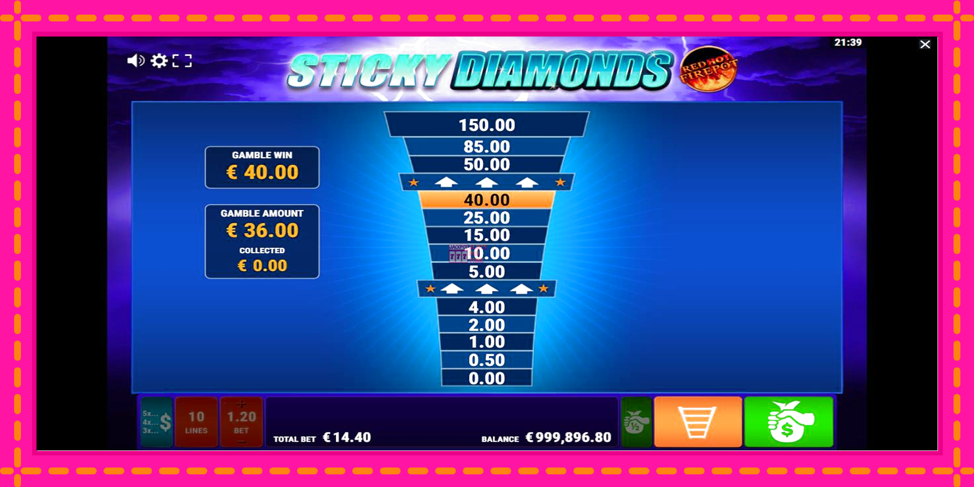 Slot machine Sticky Diamonds Red Hot Firepot gratuitamente, immagine 5