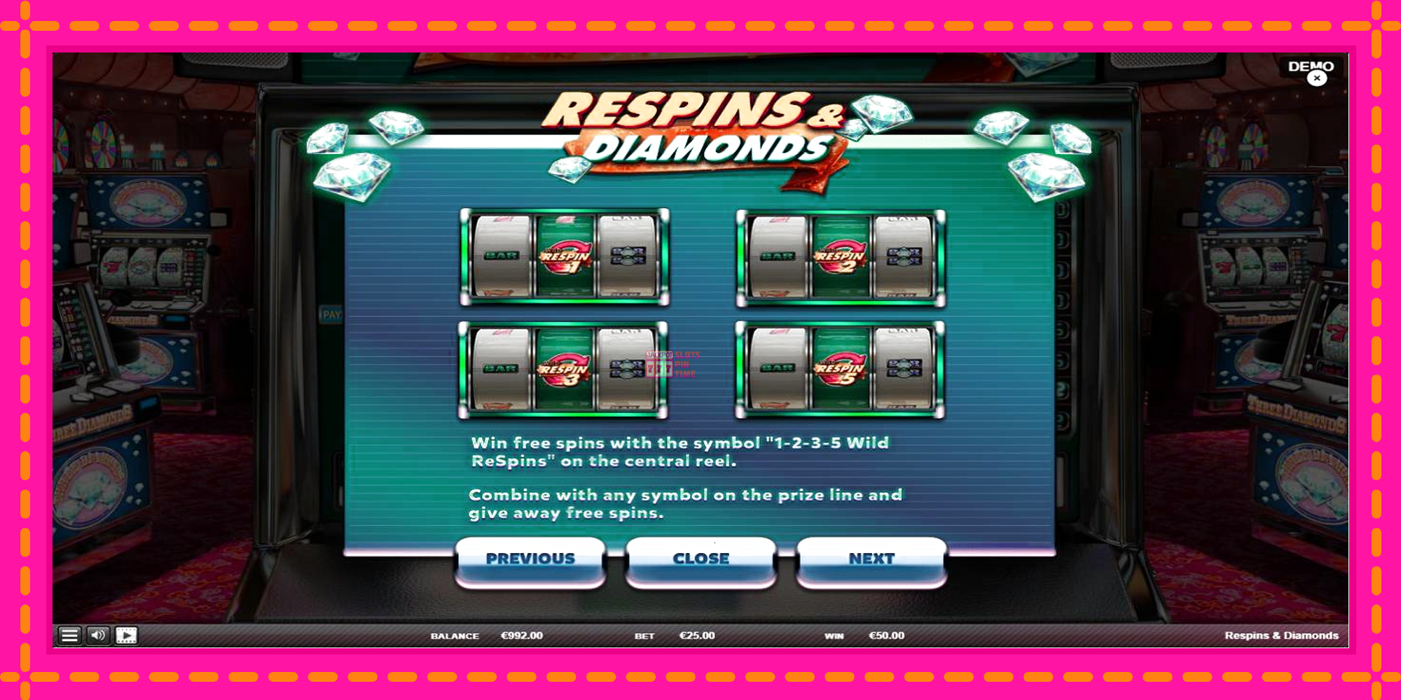 Slot machine Respins Diamonds gratuitamente, immagine 6