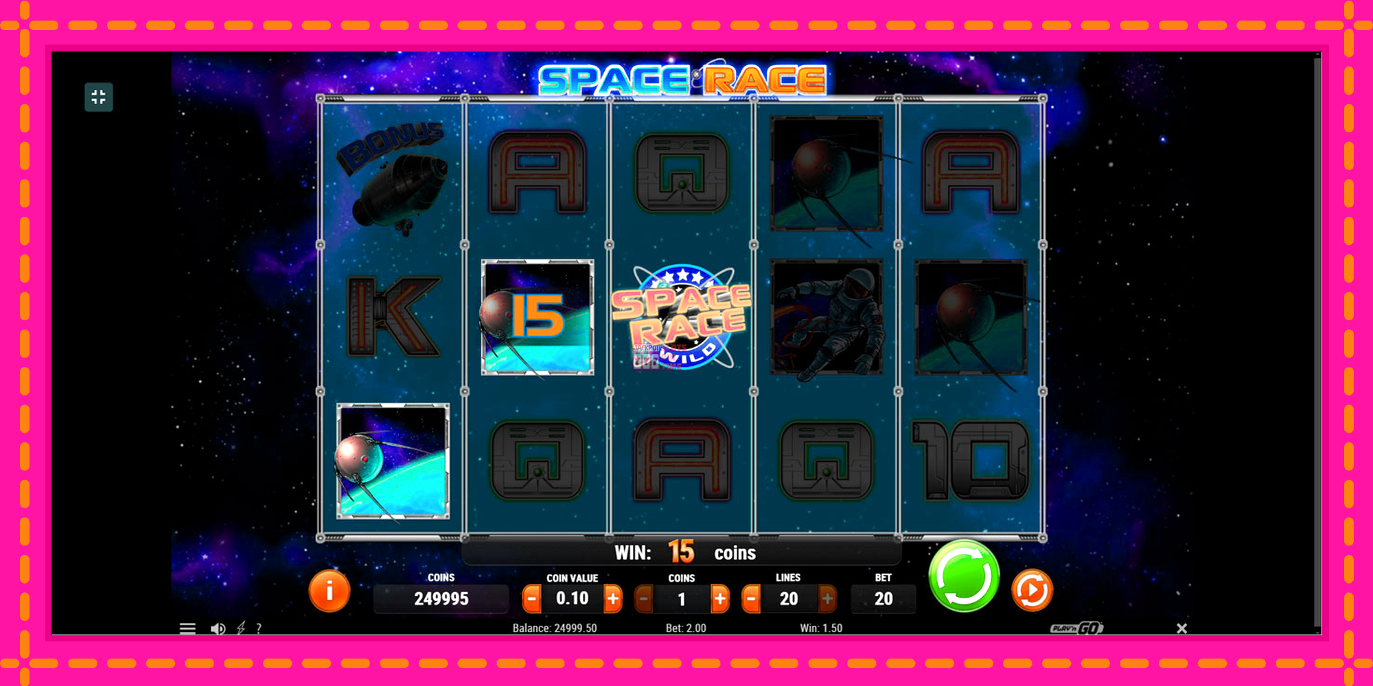 Slot machine Space Race gratuitamente, immagine 2