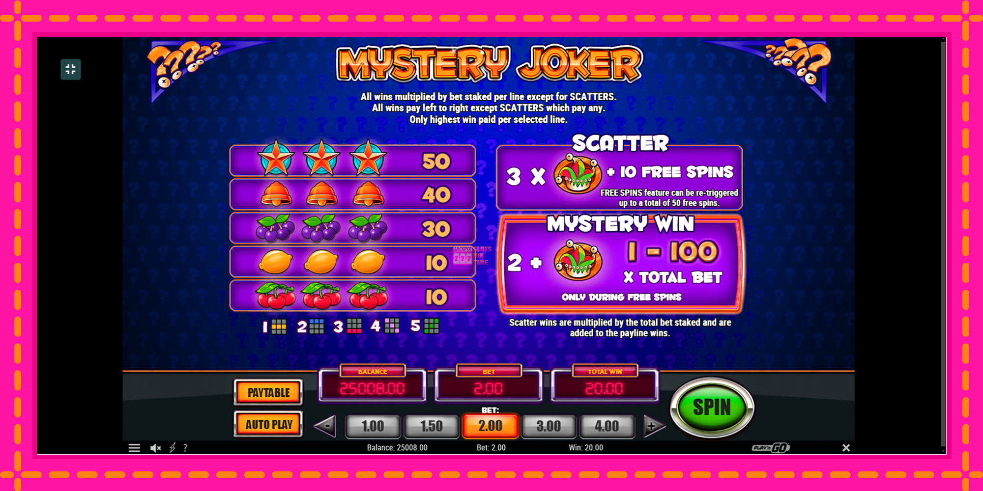 Slot machine Mystery Joker gratuitamente, immagine 7