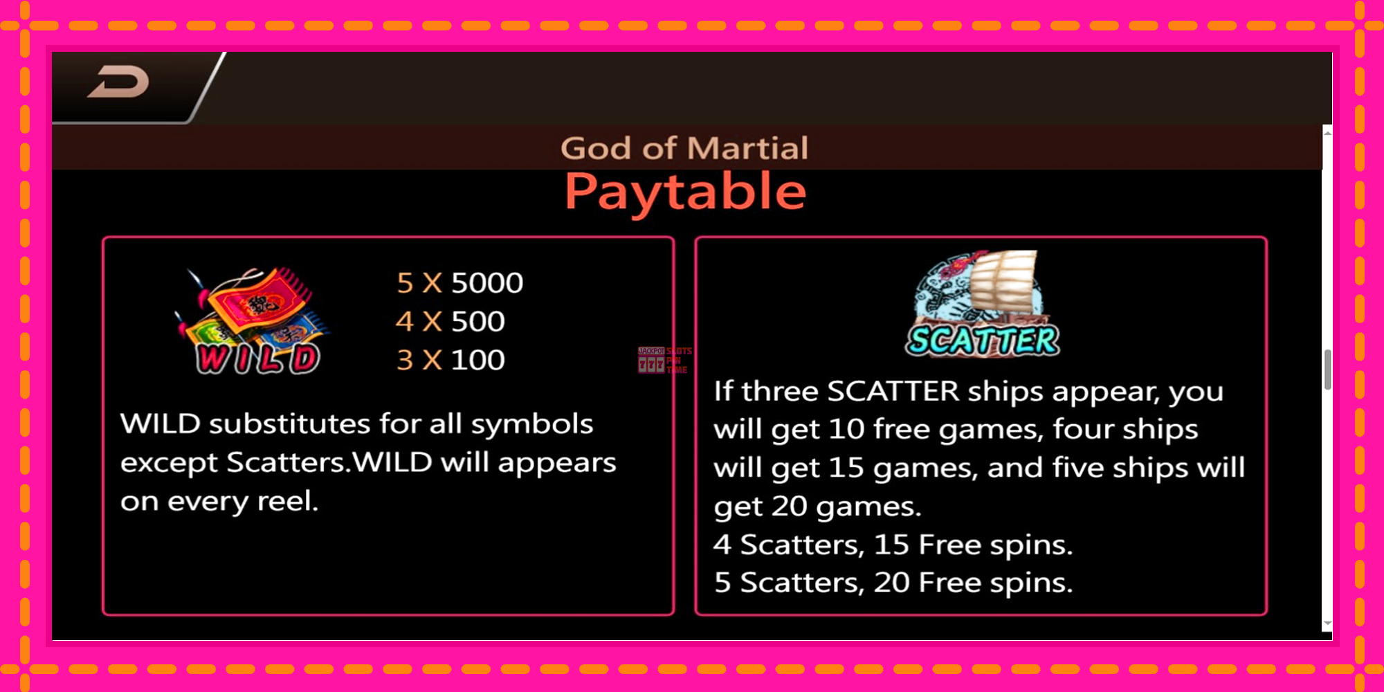 Slot machine God Of Martial gratuitamente, immagine 5