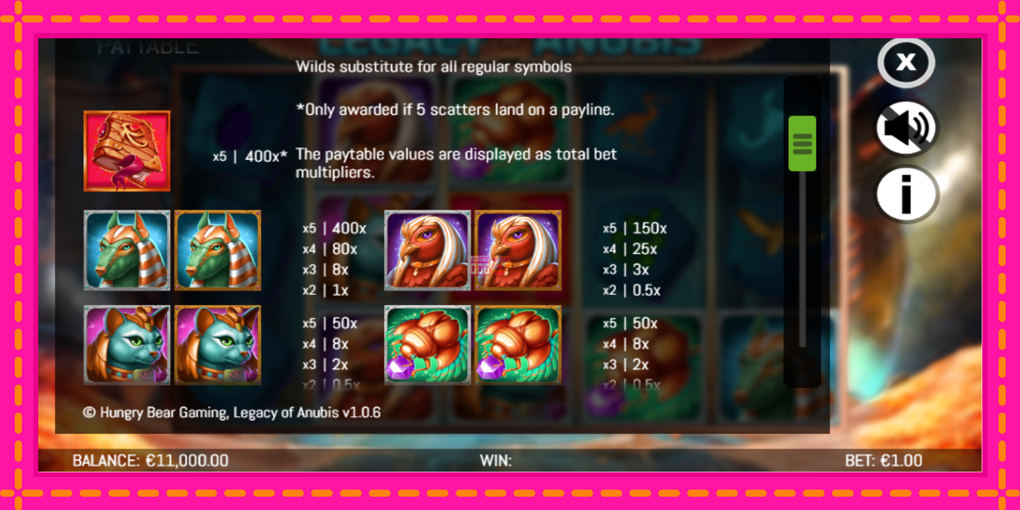 Slot machine Legacy of Anubis gratuitamente, immagine 6