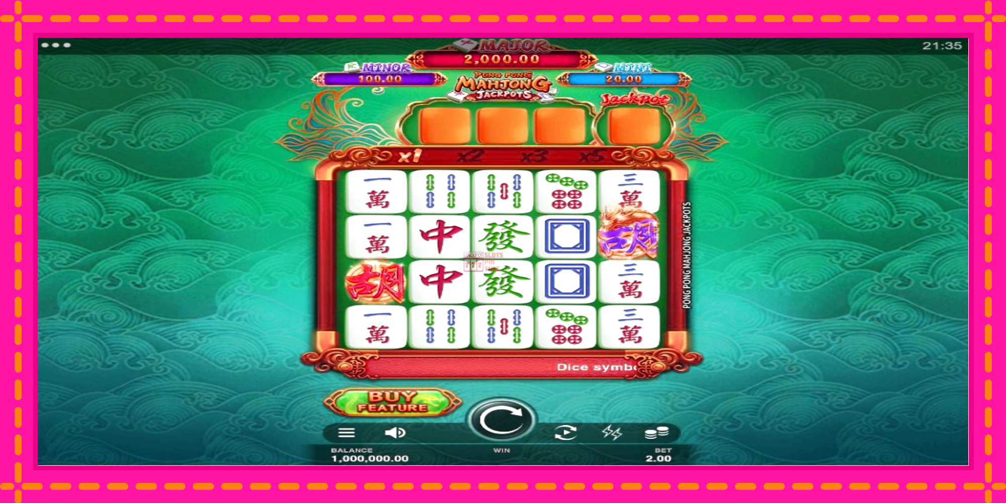 Slot machine Pong Pong Mahjong Jackpots gratuitamente, immagine 1