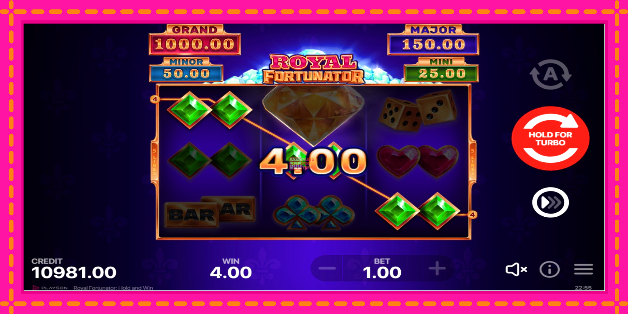 Slot machine Royal Fortunator: Hold and Win gratuitamente, immagine 3