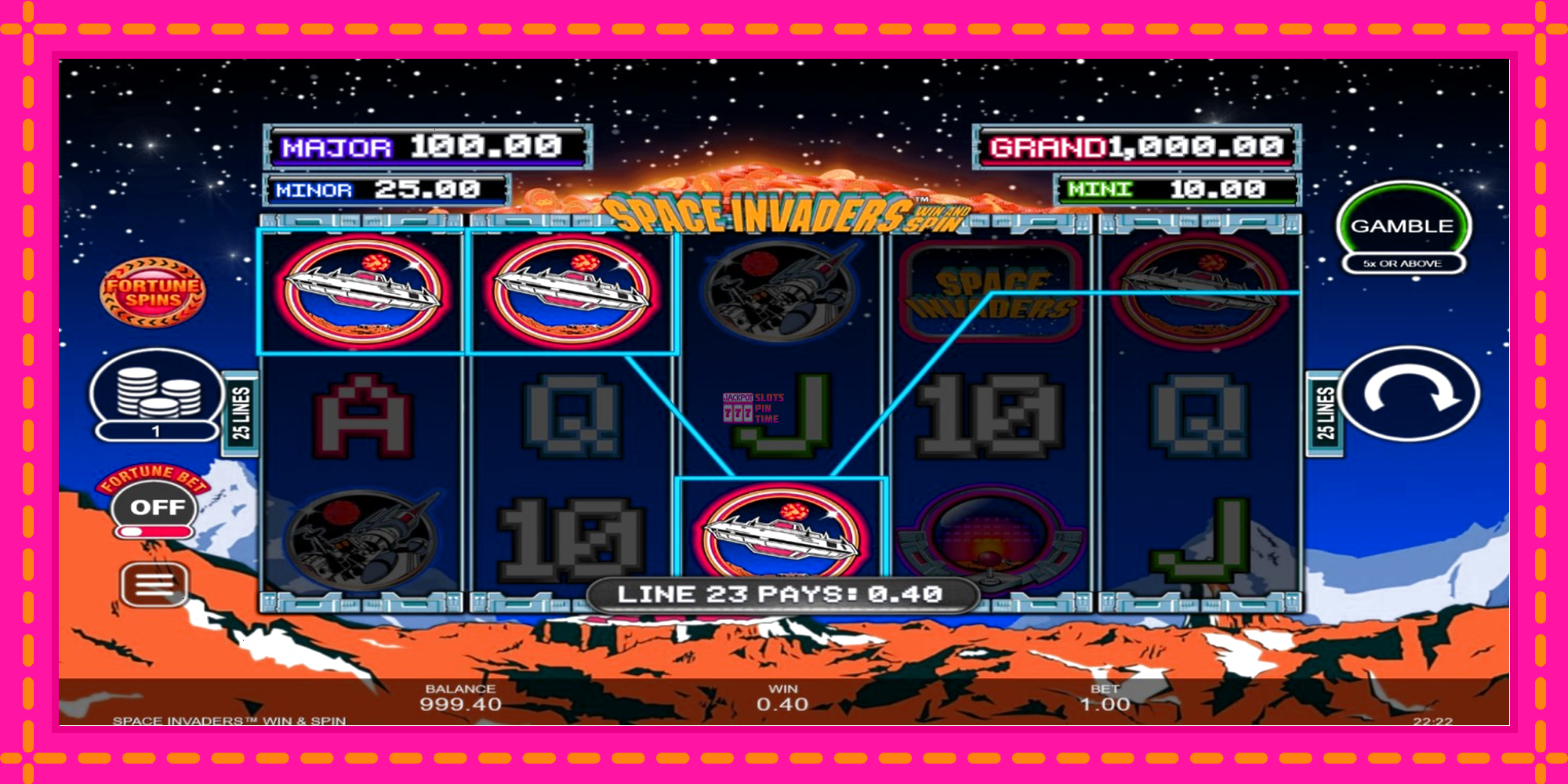 Slot machine Space Invaders Win and Spin gratuitamente, immagine 3