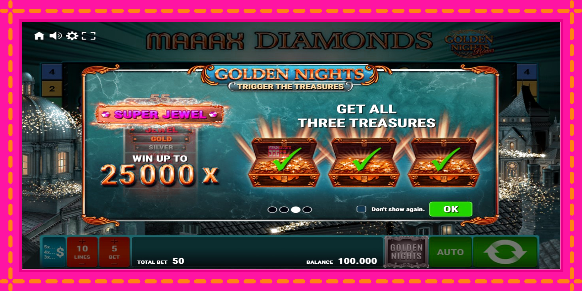 Slot machine Maaax Diamonds Golden Nights gratuitamente, immagine 1