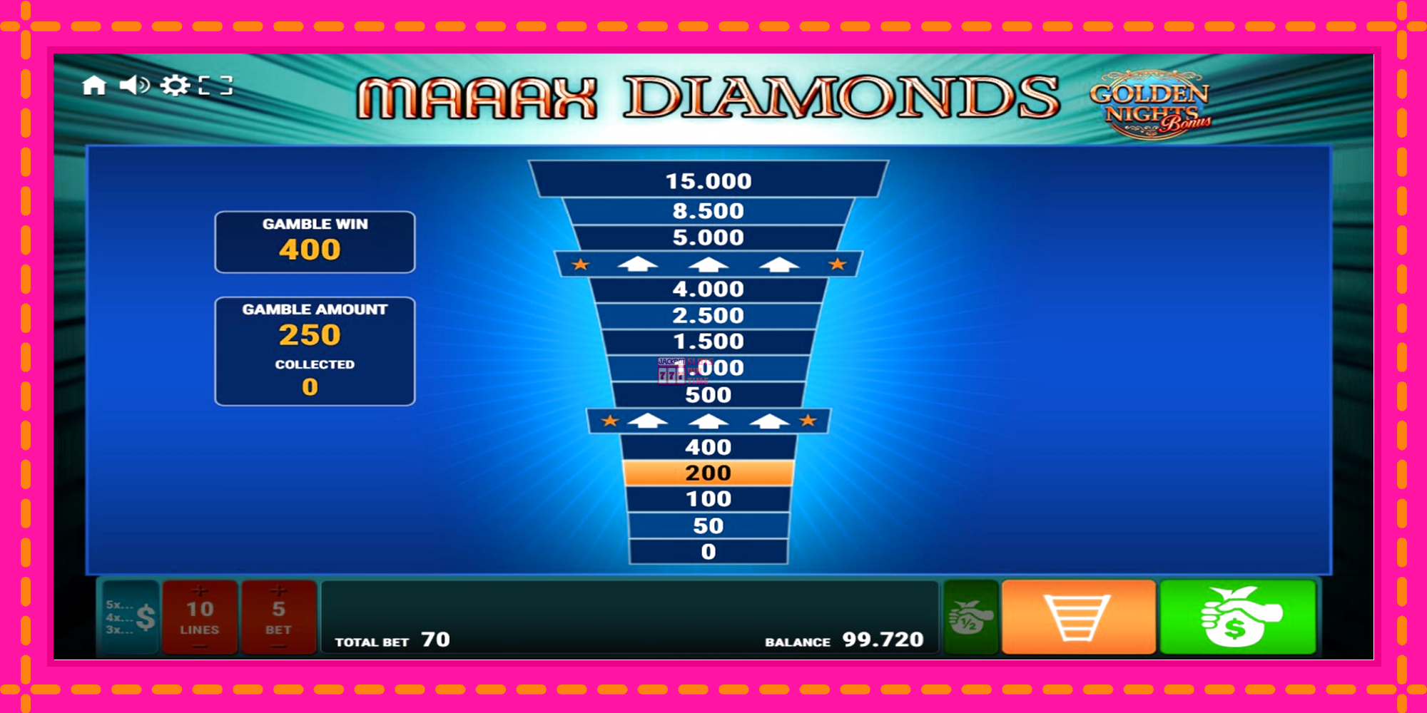 Slot machine Maaax Diamonds Golden Nights gratuitamente, immagine 4