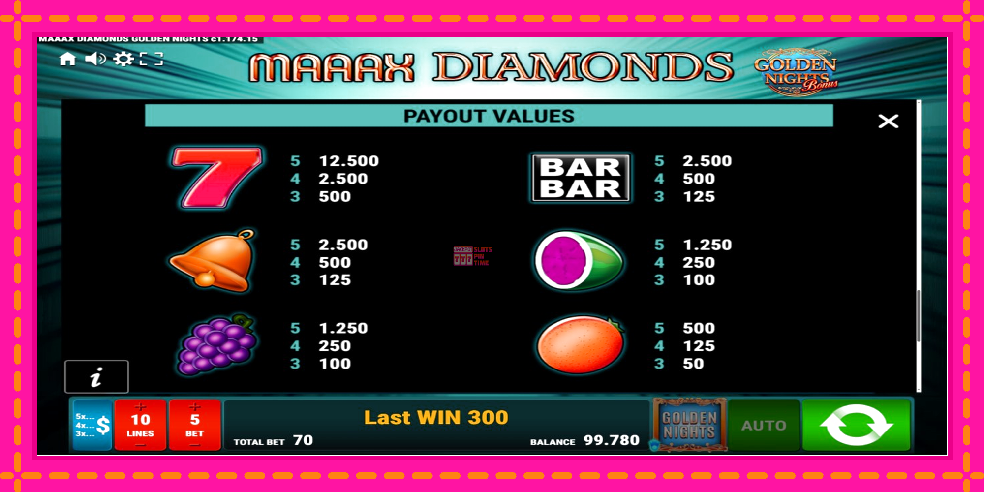 Slot machine Maaax Diamonds Golden Nights gratuitamente, immagine 7