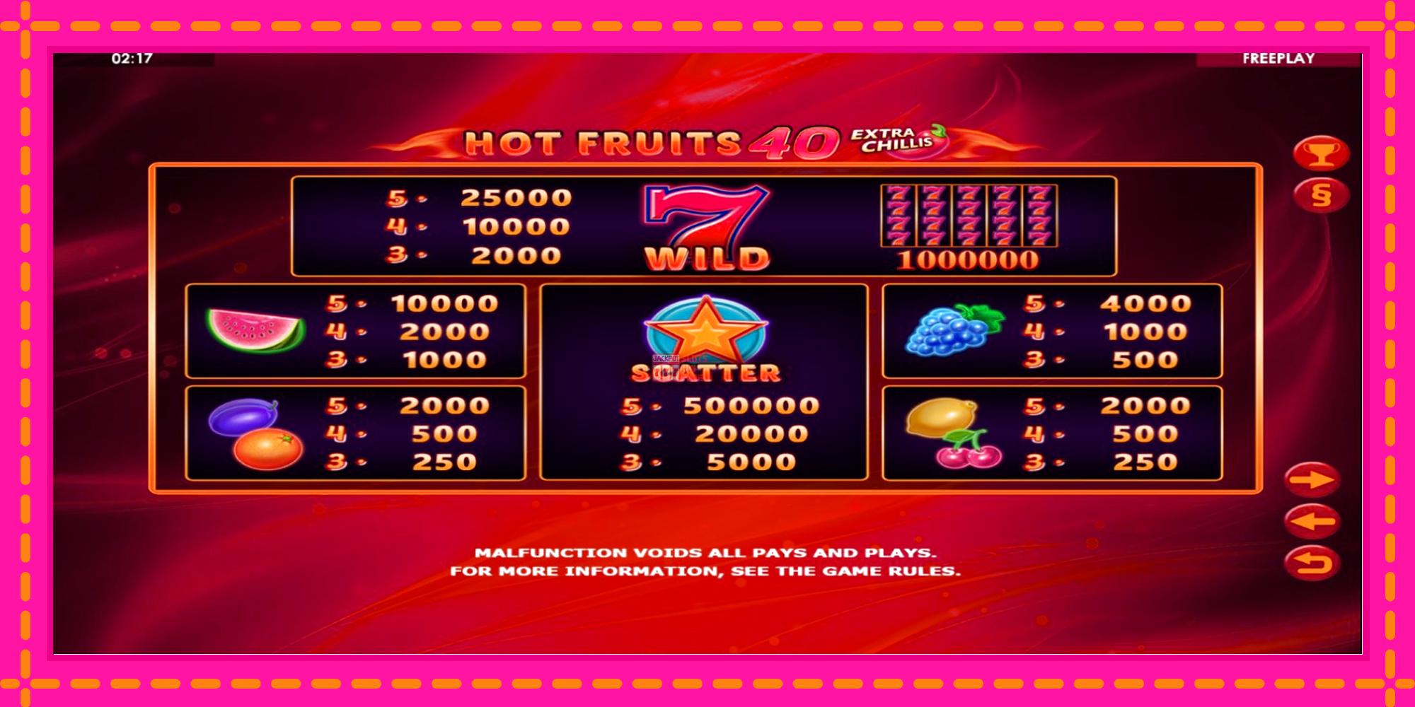 Slot machine Hot Fruits 40 Extra Chillis gratuitamente, immagine 4