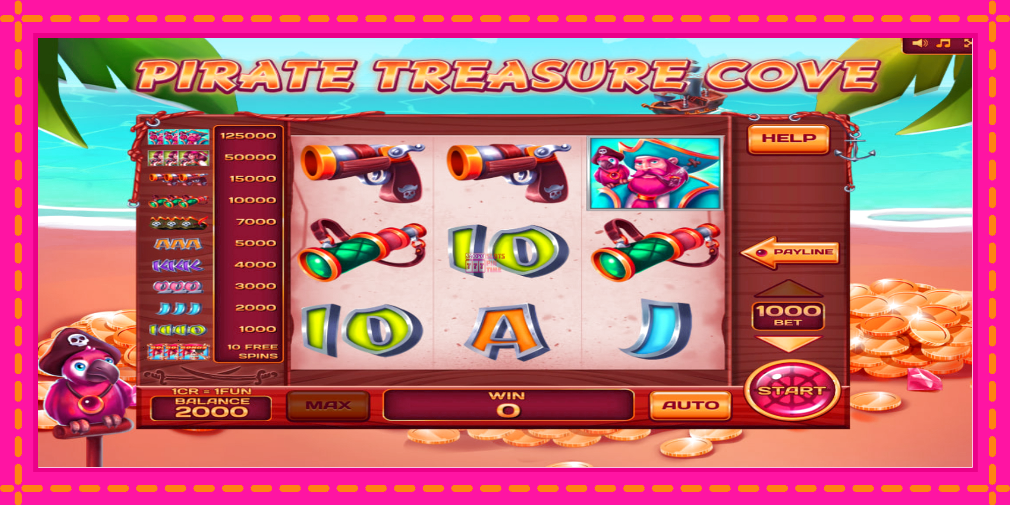 Slot machine Pirate Treasure Cove 3x3 gratuitamente, immagine 3