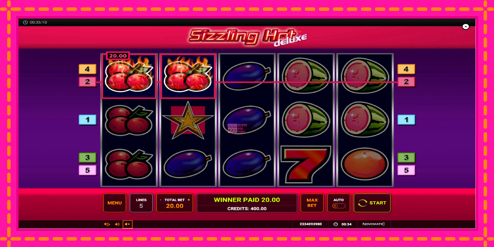 Slot machine Sizzling Hot Deluxe gratuitamente, immagine 5