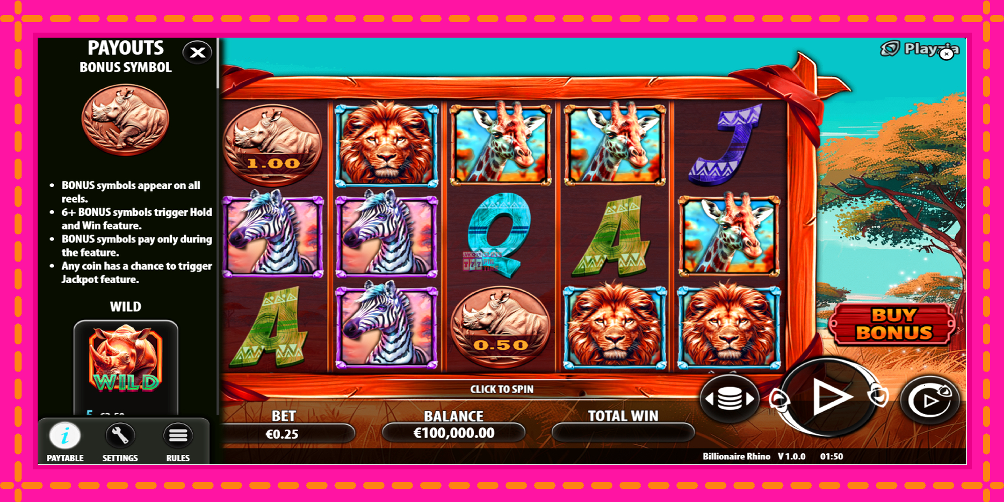 Slot machine Billionaire Rhino gratuitamente, immagine 6