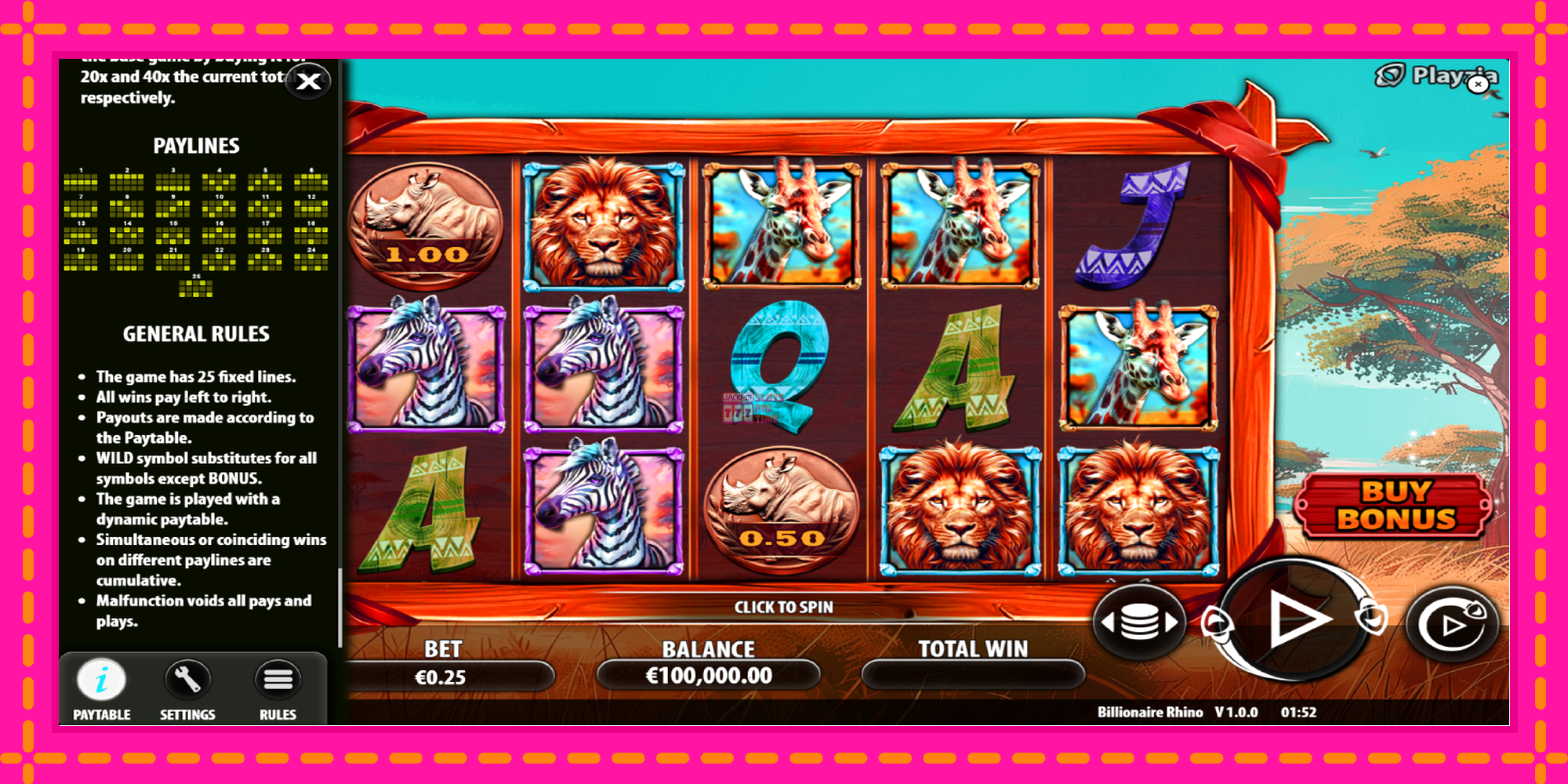 Slot machine Billionaire Rhino gratuitamente, immagine 7