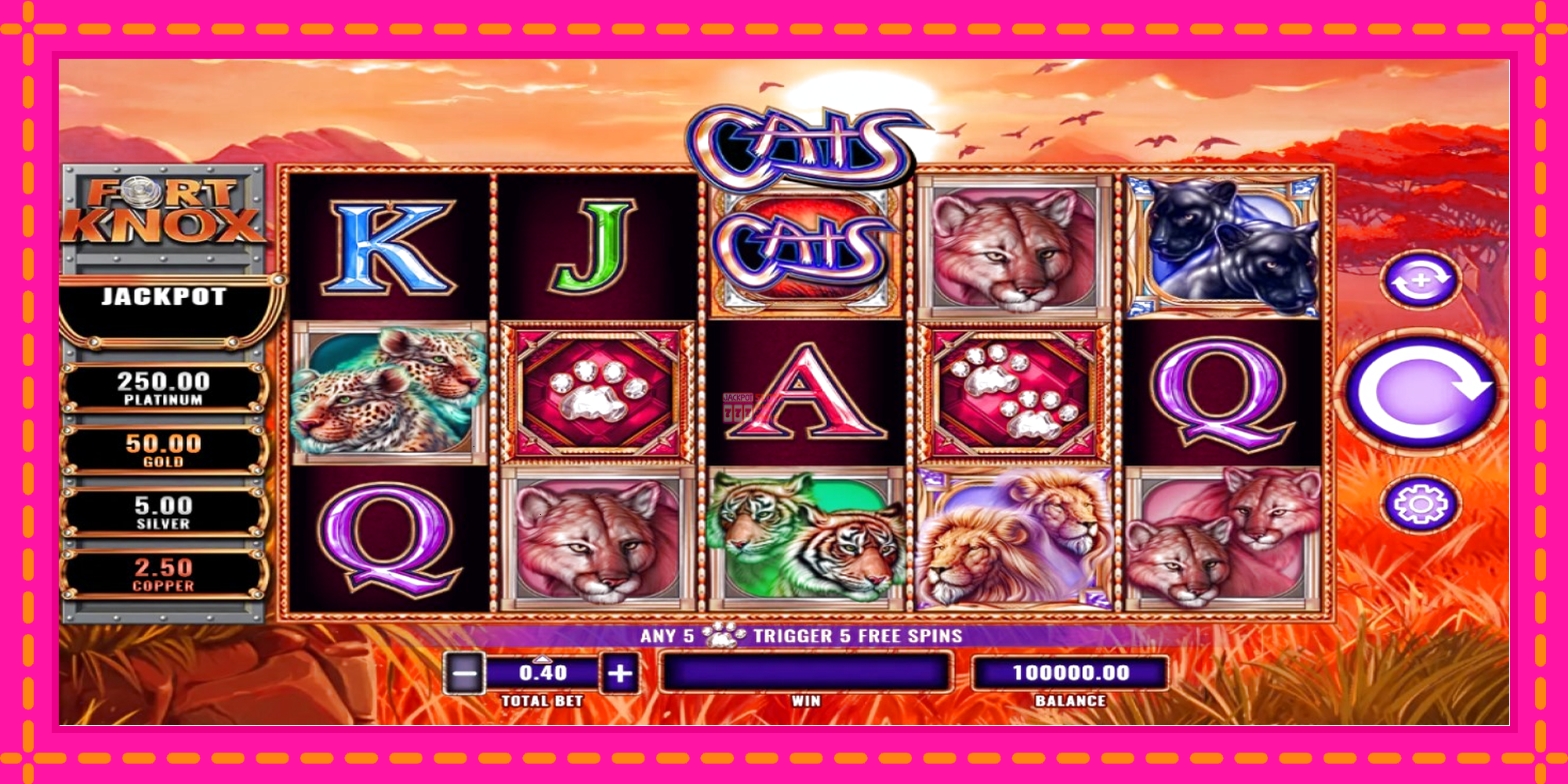 Slot machine Fort Knox Cats gratuitamente, immagine 1