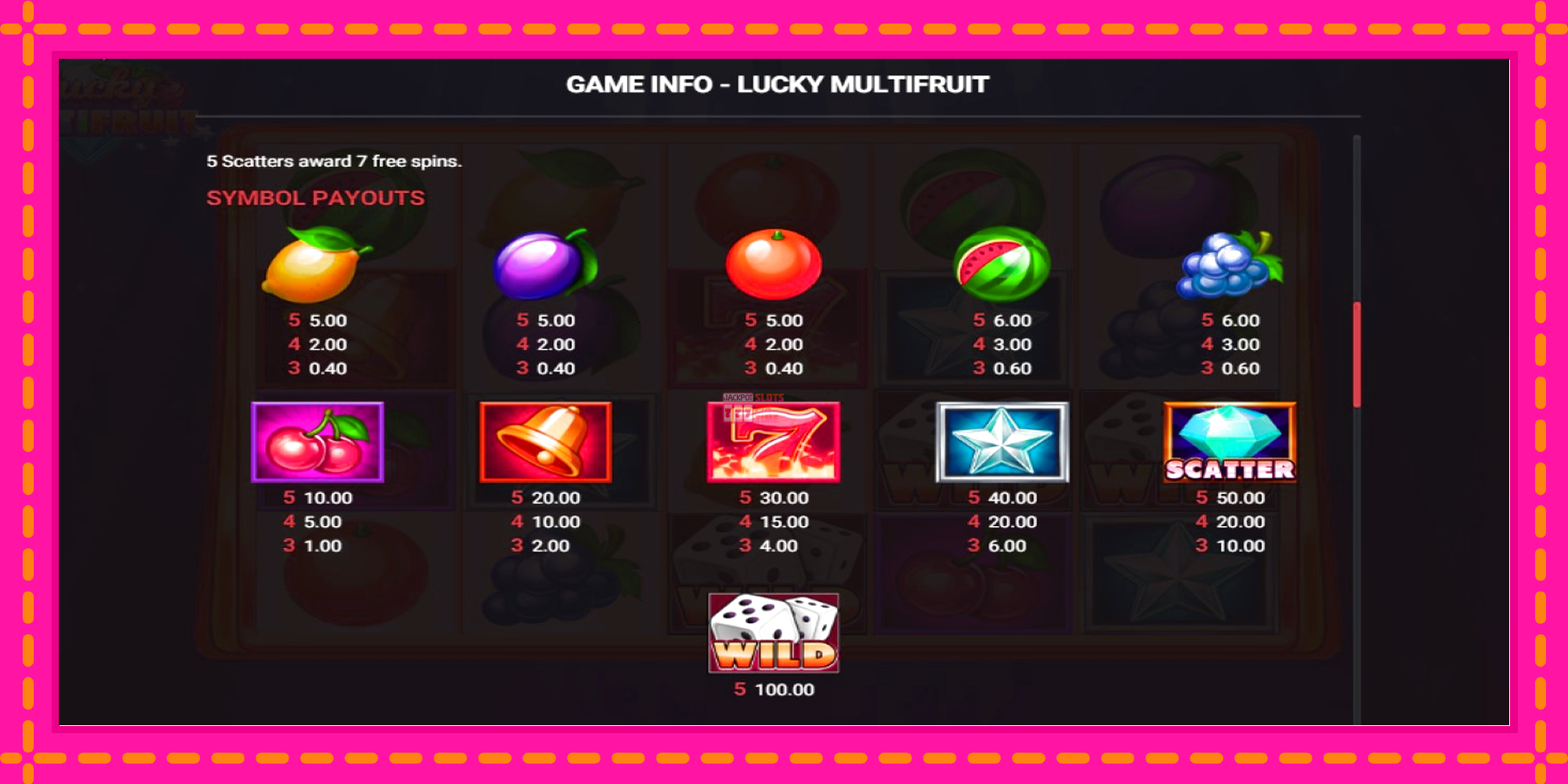 Slot machine Lucky Multifruit gratuitamente, immagine 3