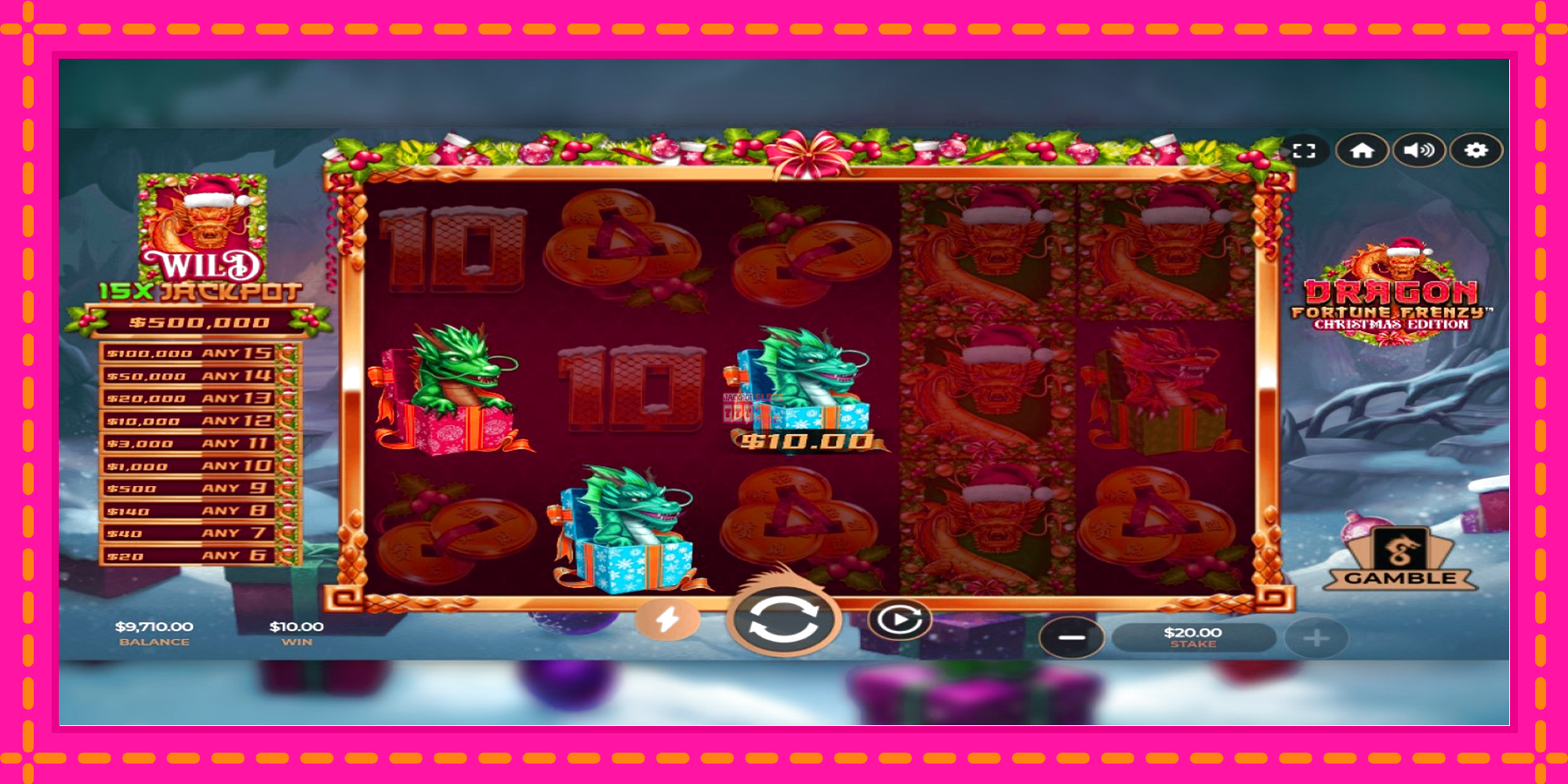 Slot machine Dragon Fortune Frenzy Christmas Edition gratuitamente, immagine 3