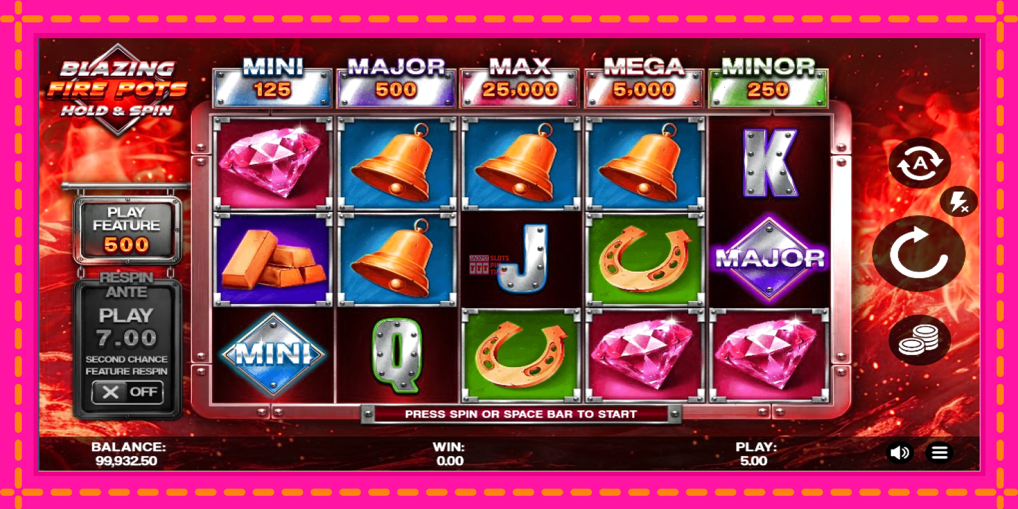 Slot machine Blazing Fire Pots Hold & Spin gratuitamente, immagine 2