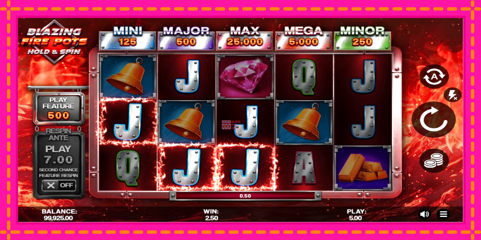 Slot machine Blazing Fire Pots Hold & Spin gratuitamente, immagine 3