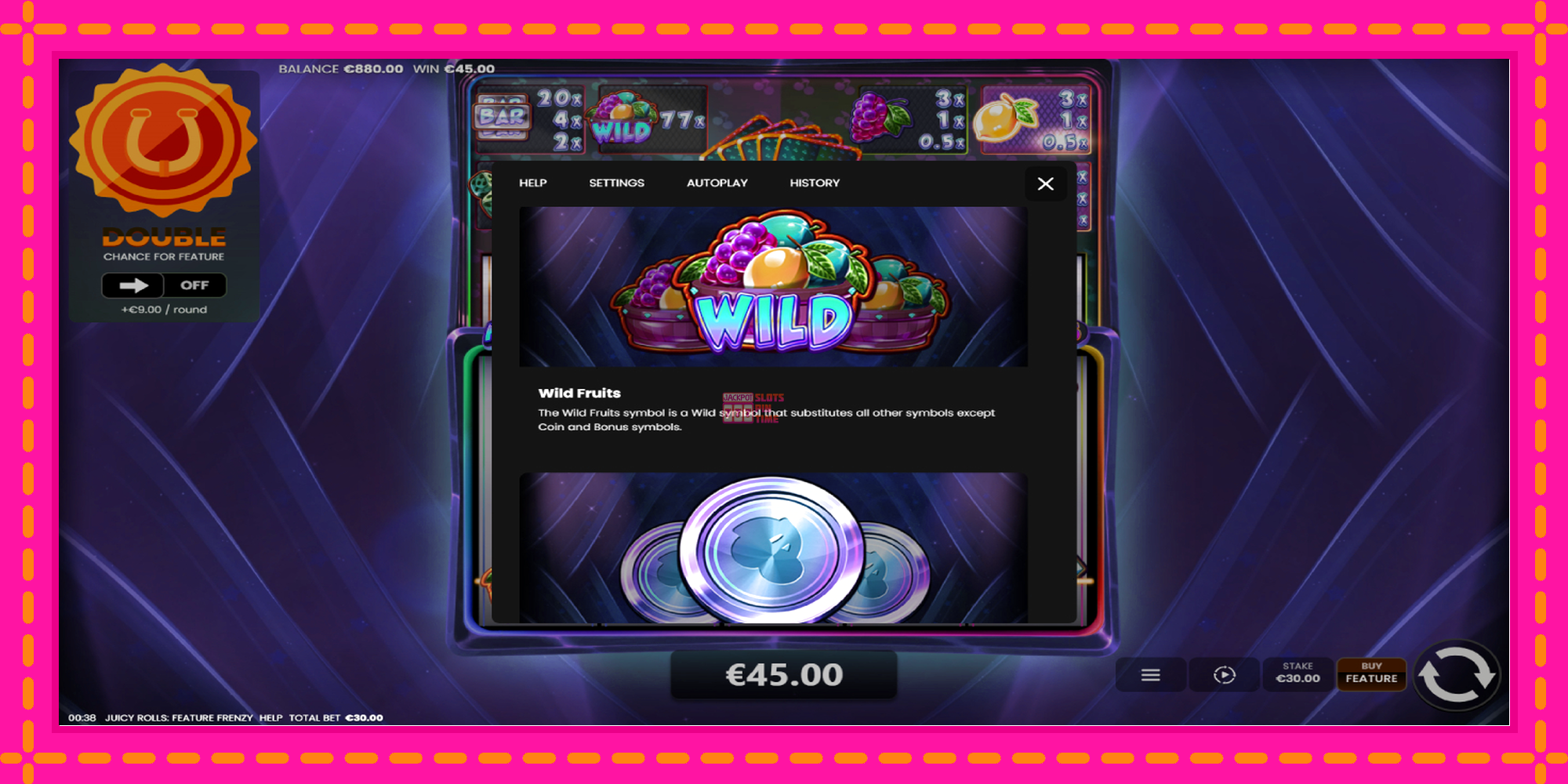 Slot machine Juicy Rolls: Feature Frenzy gratuitamente, immagine 6