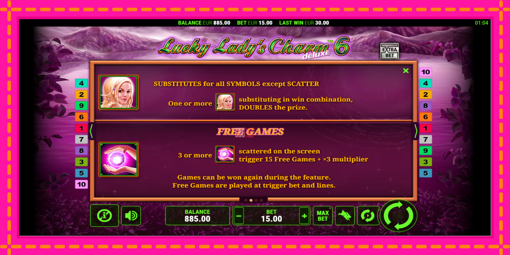 Slot machine Lucky Ladys Charm Deluxe 6 gratuitamente, immagine 6