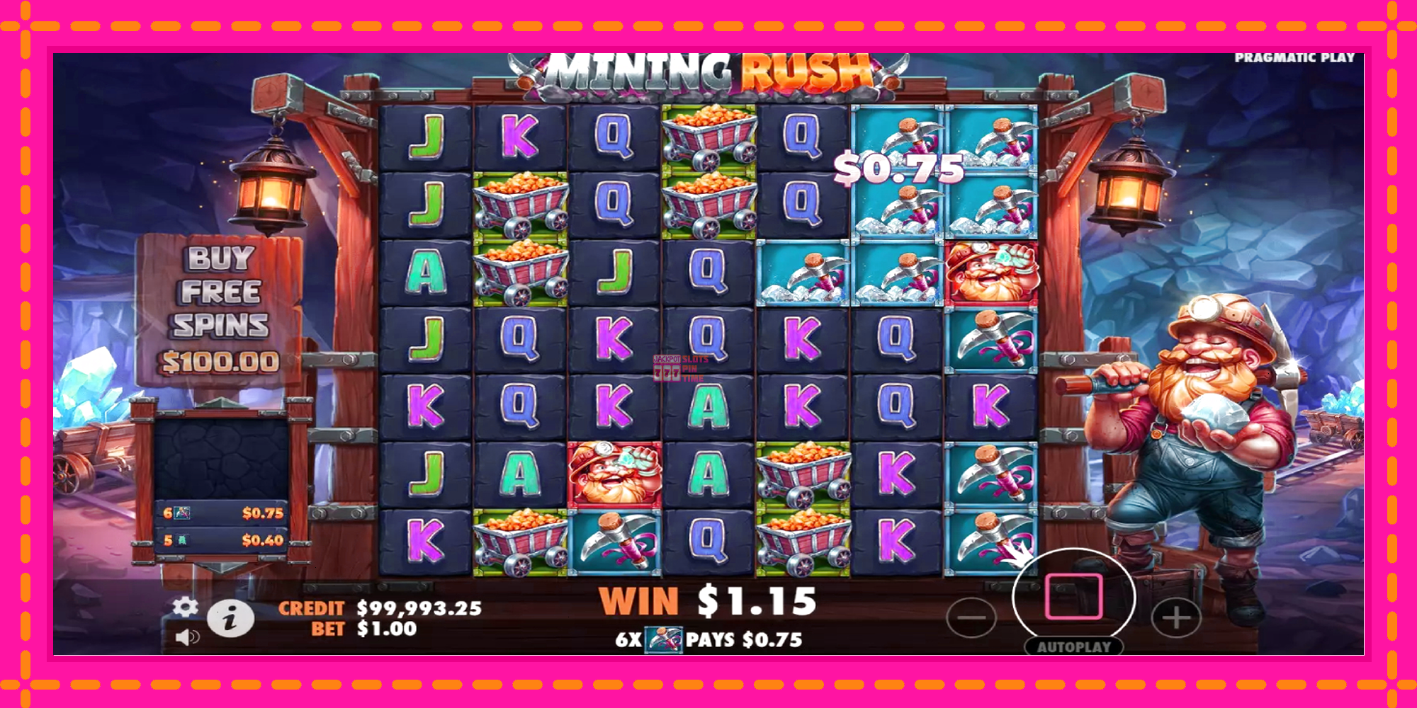 Slot machine Mining Rush gratuitamente, immagine 4