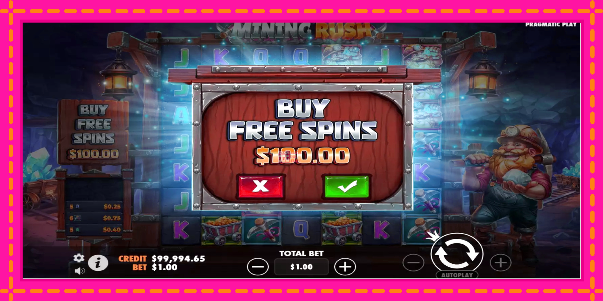 Slot machine Mining Rush gratuitamente, immagine 5