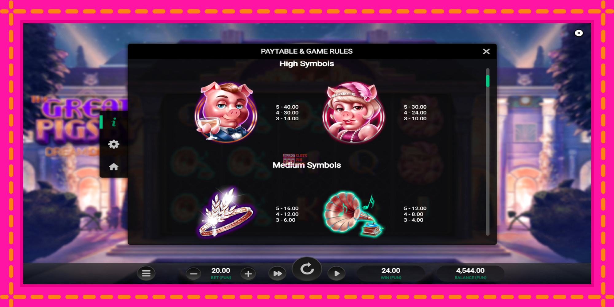 Slot machine The Great Pigsby Dream Drop gratuitamente, immagine 5