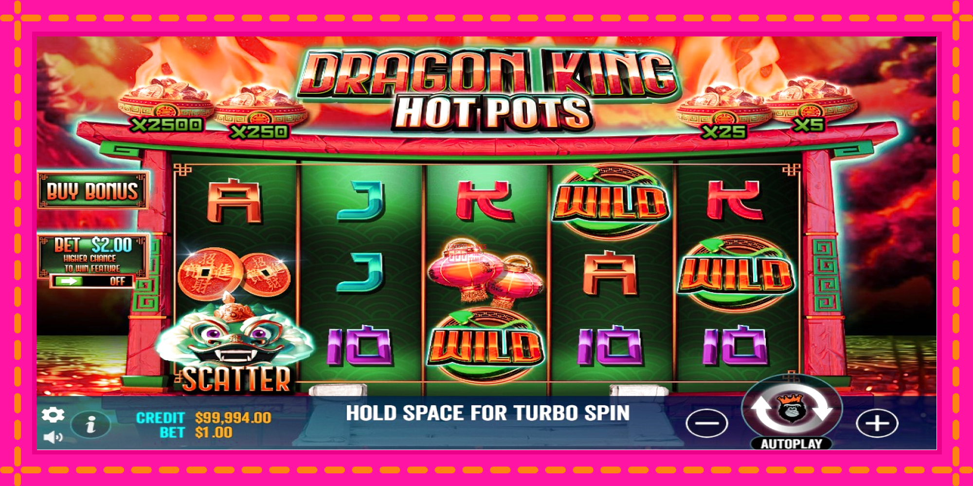 Slot machine Dragon King Hot Pots gratuitamente, immagine 3