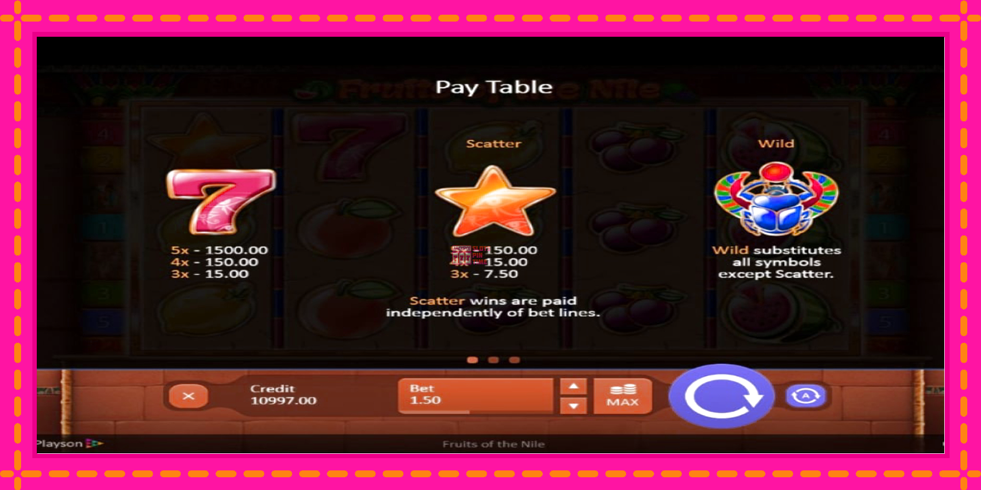 Slot machine Fruits of the Nile gratuitamente, immagine 5